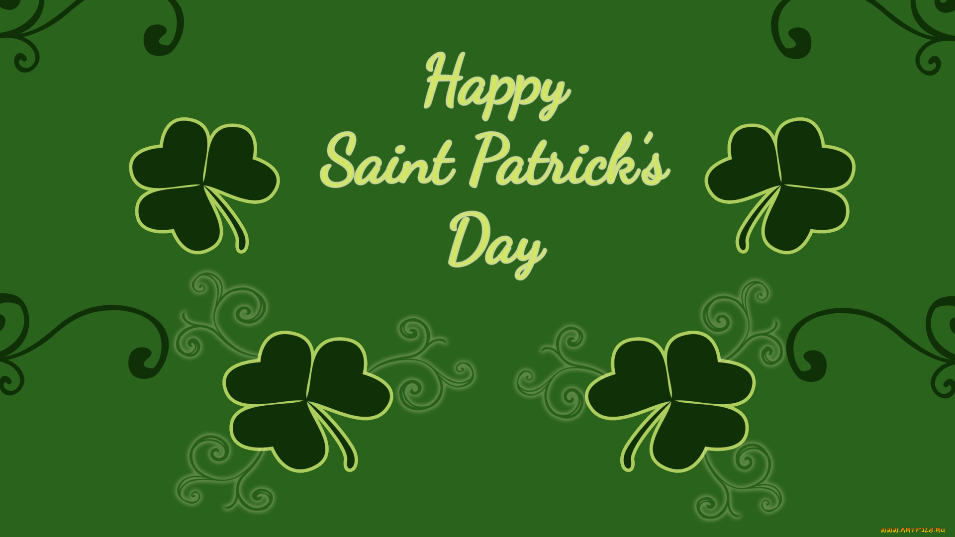 праздничные, день, святого, патрика, фон, листья