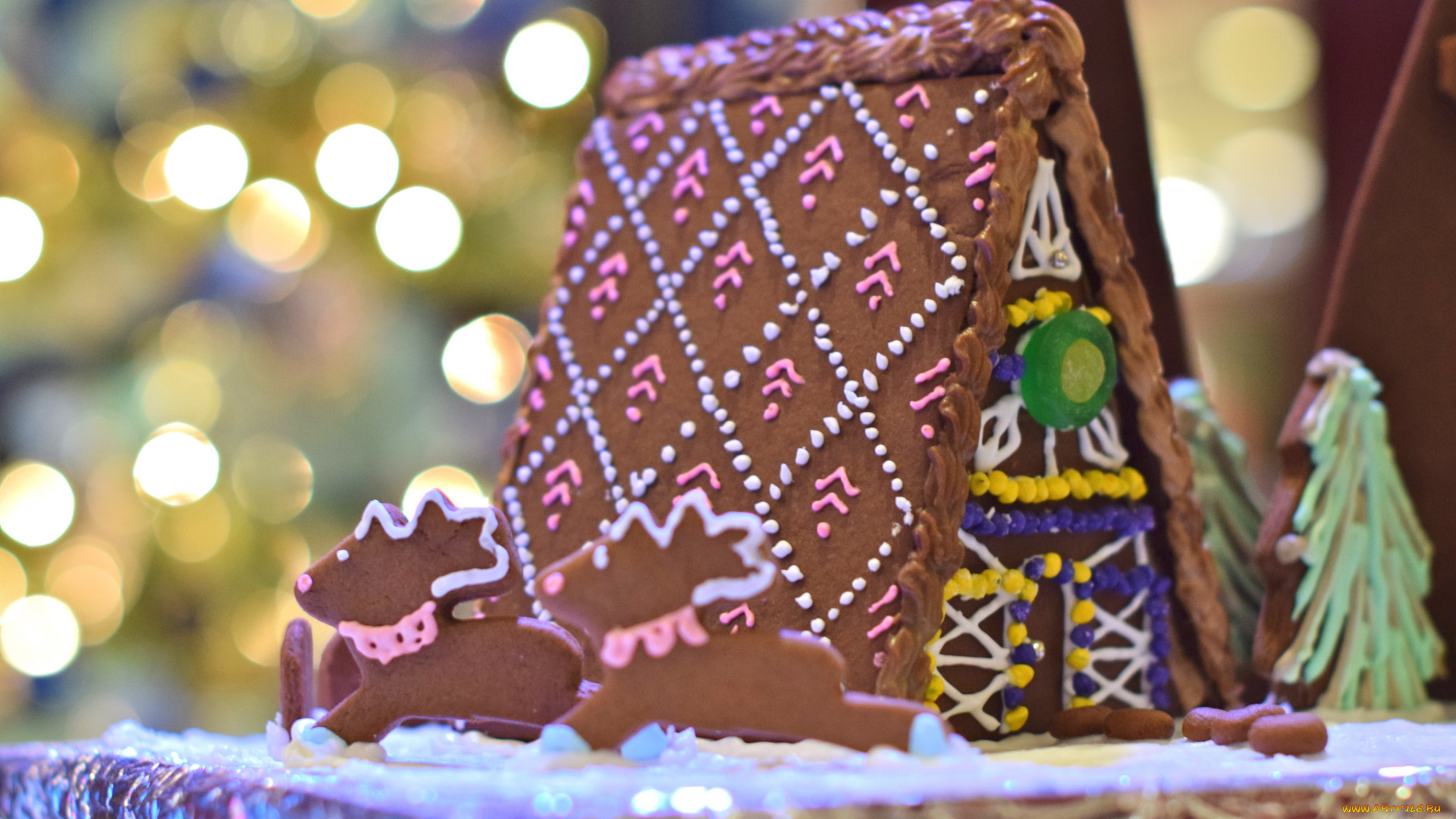 праздничные, угощения, огоньки, дом, новый, год, угощение