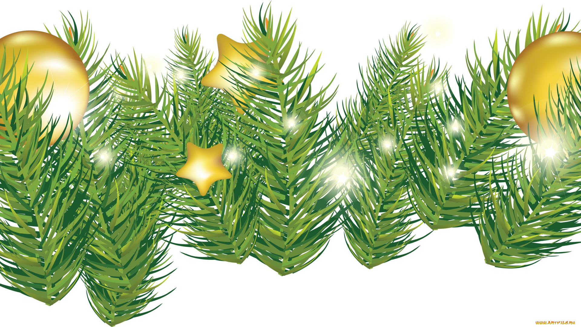 праздничные, векторная, графика, , новый, год, ветки, шары, звездочки