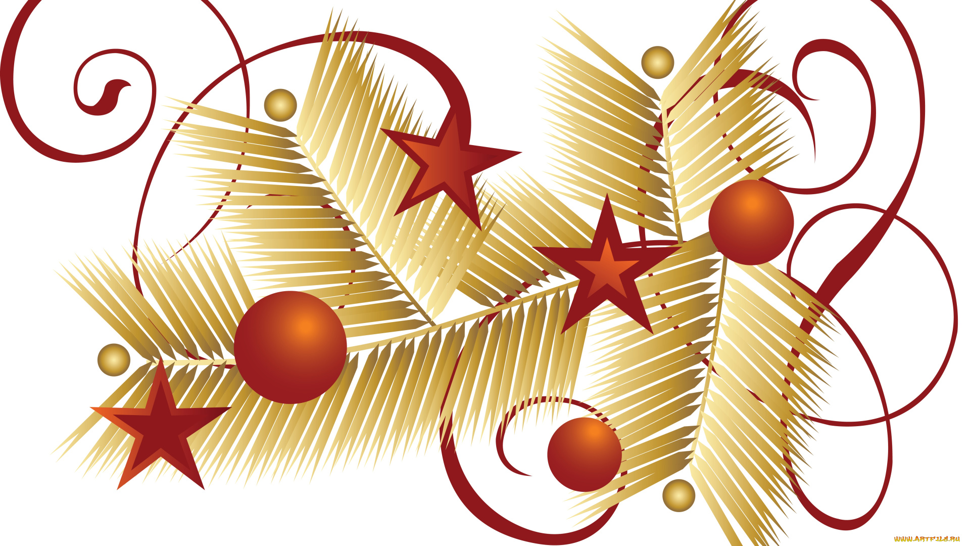 праздничные, векторная, графика, , новый, год, звезды, шары, ветки