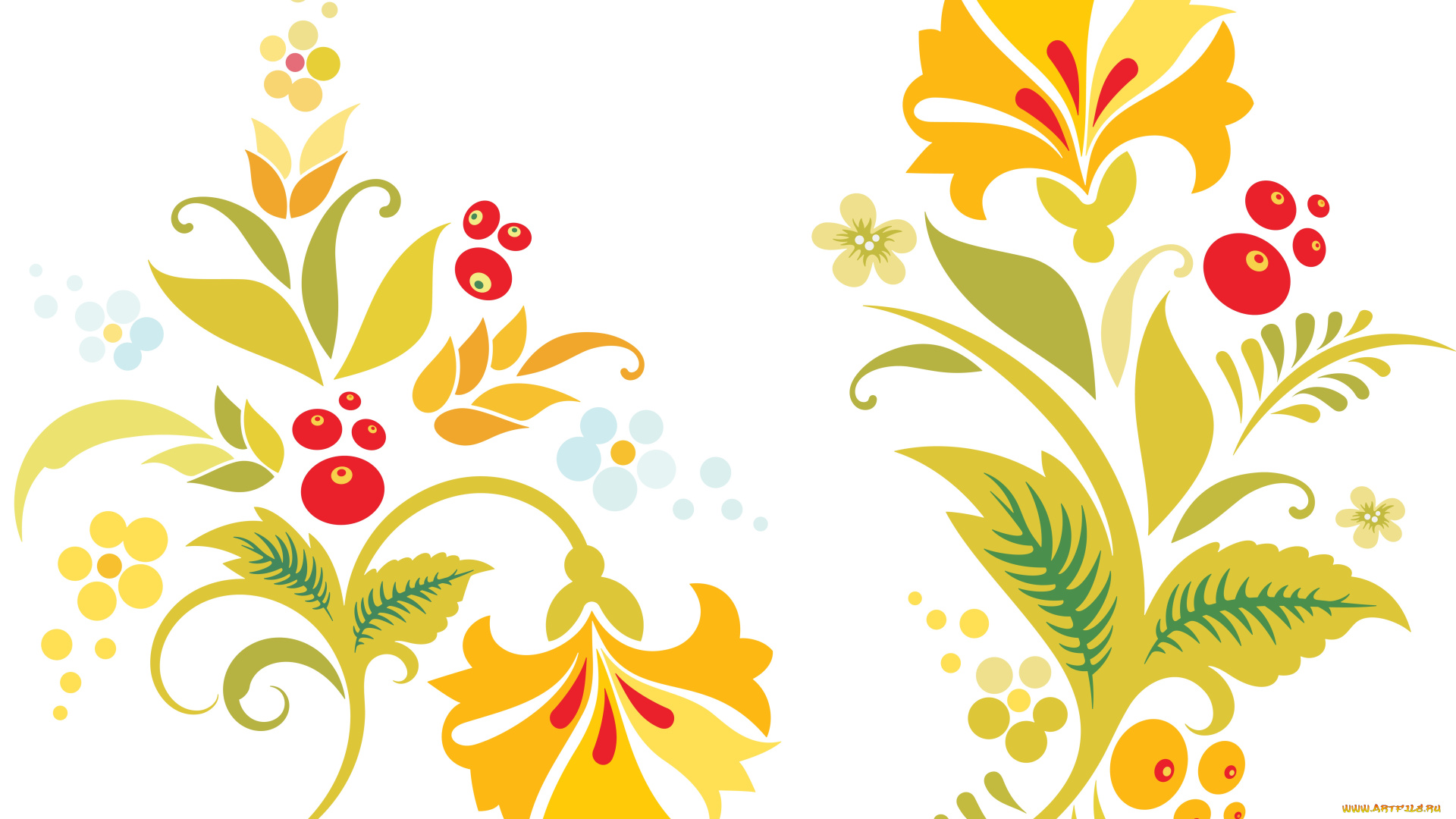 векторная, графика, цветы, фон, листья