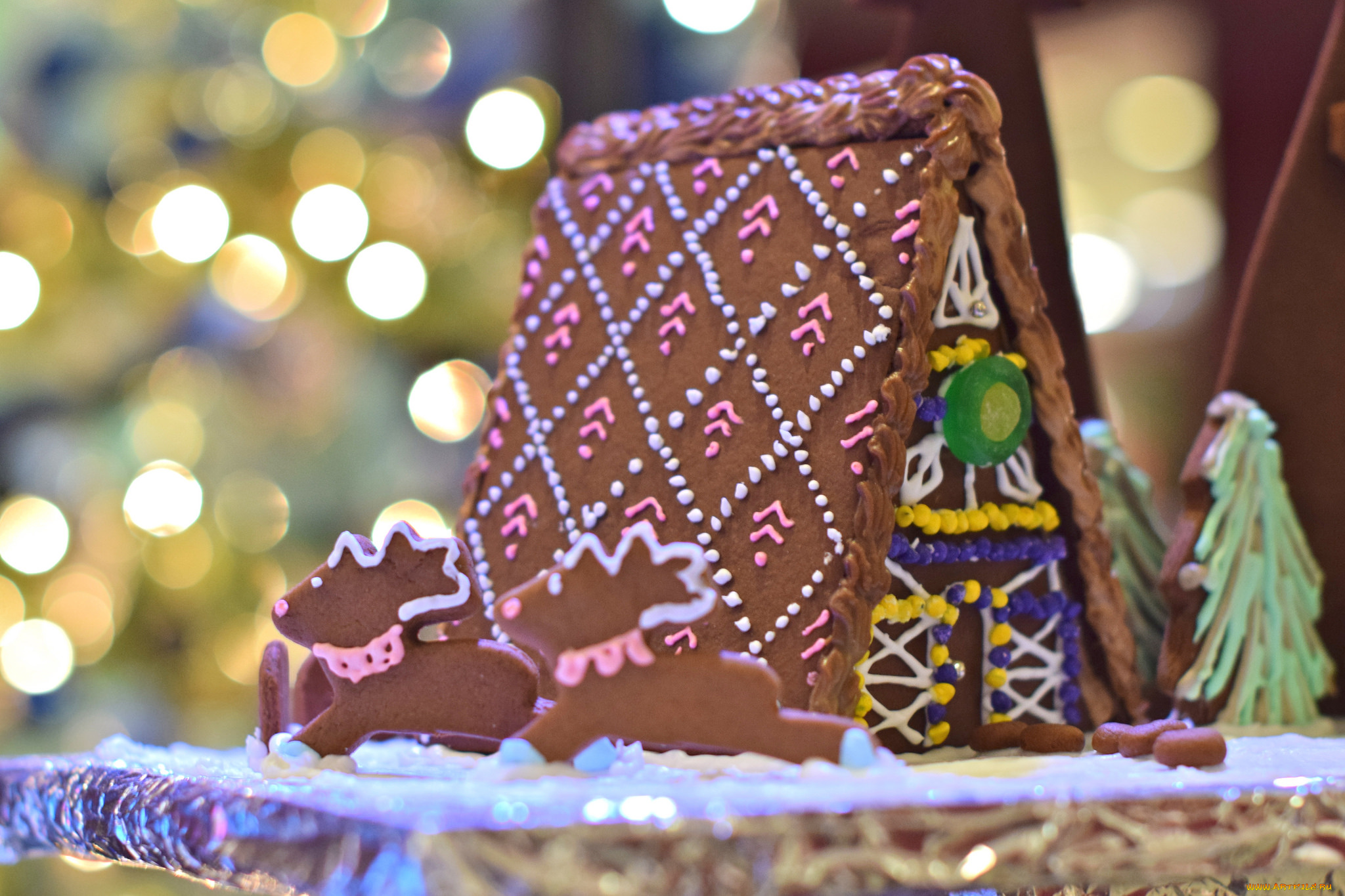 праздничные, угощения, огоньки, дом, новый, год, угощение