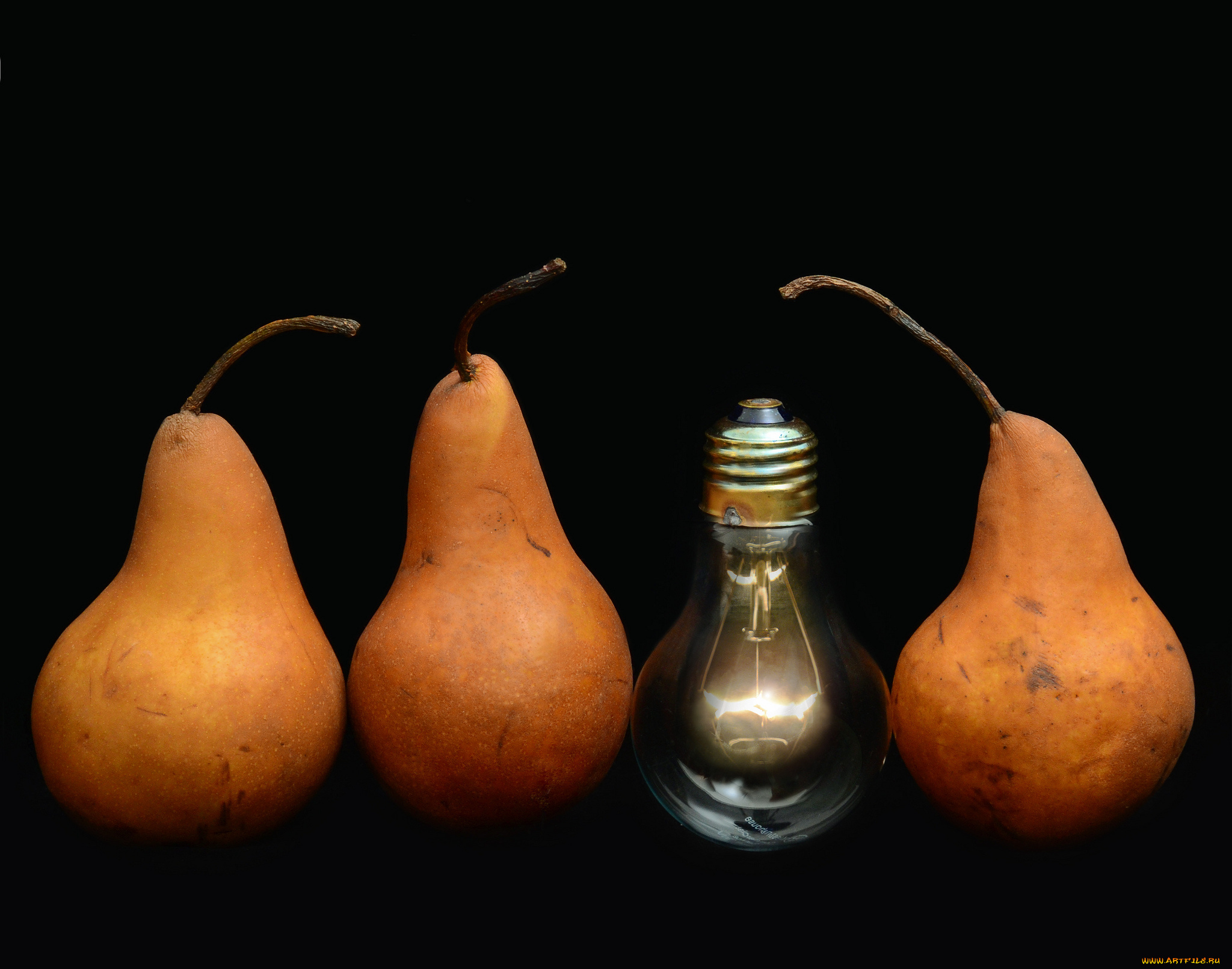 еда, груши, лампочка