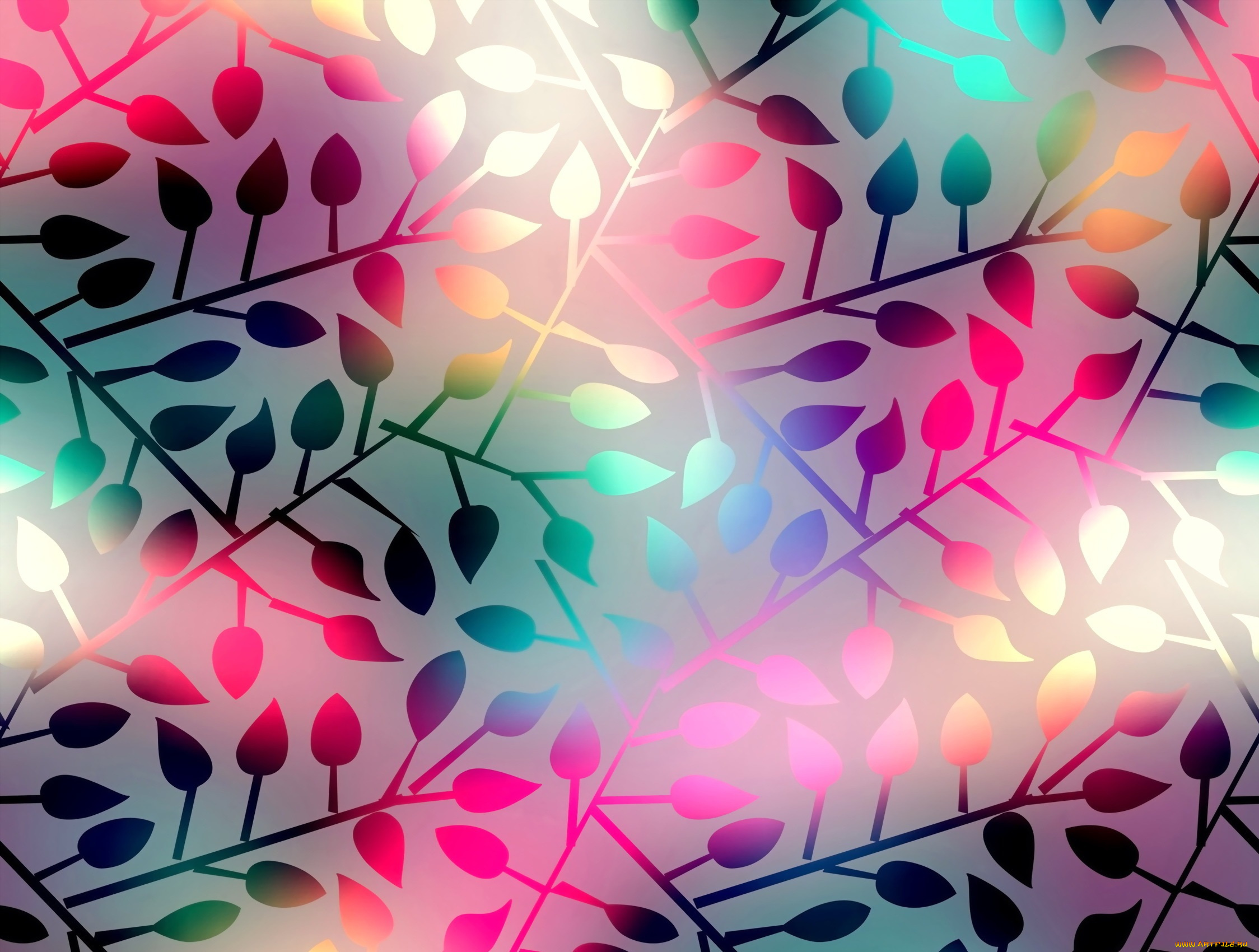векторная, графика, природа, background, shining, листья, фон, leaves, abstract, colorful