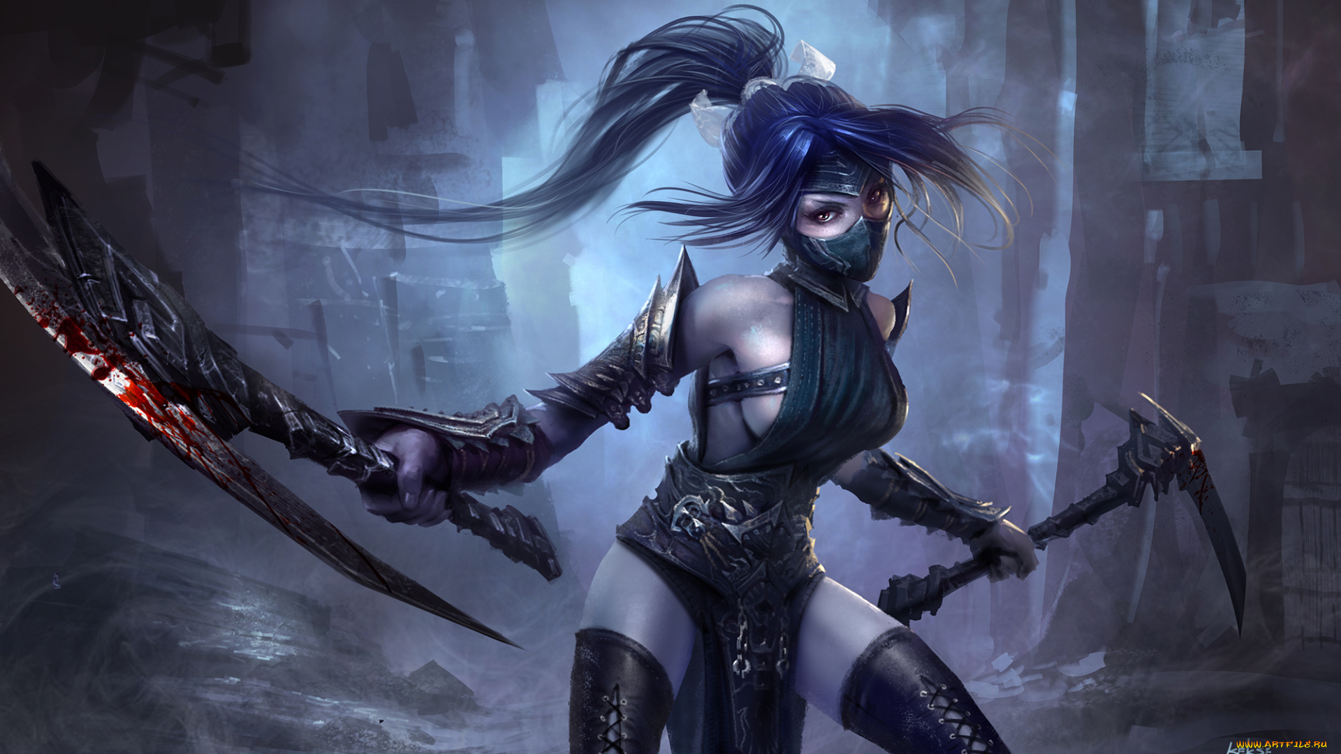 видео, игры, league, of, legends, league, of, legends, kekse, akali