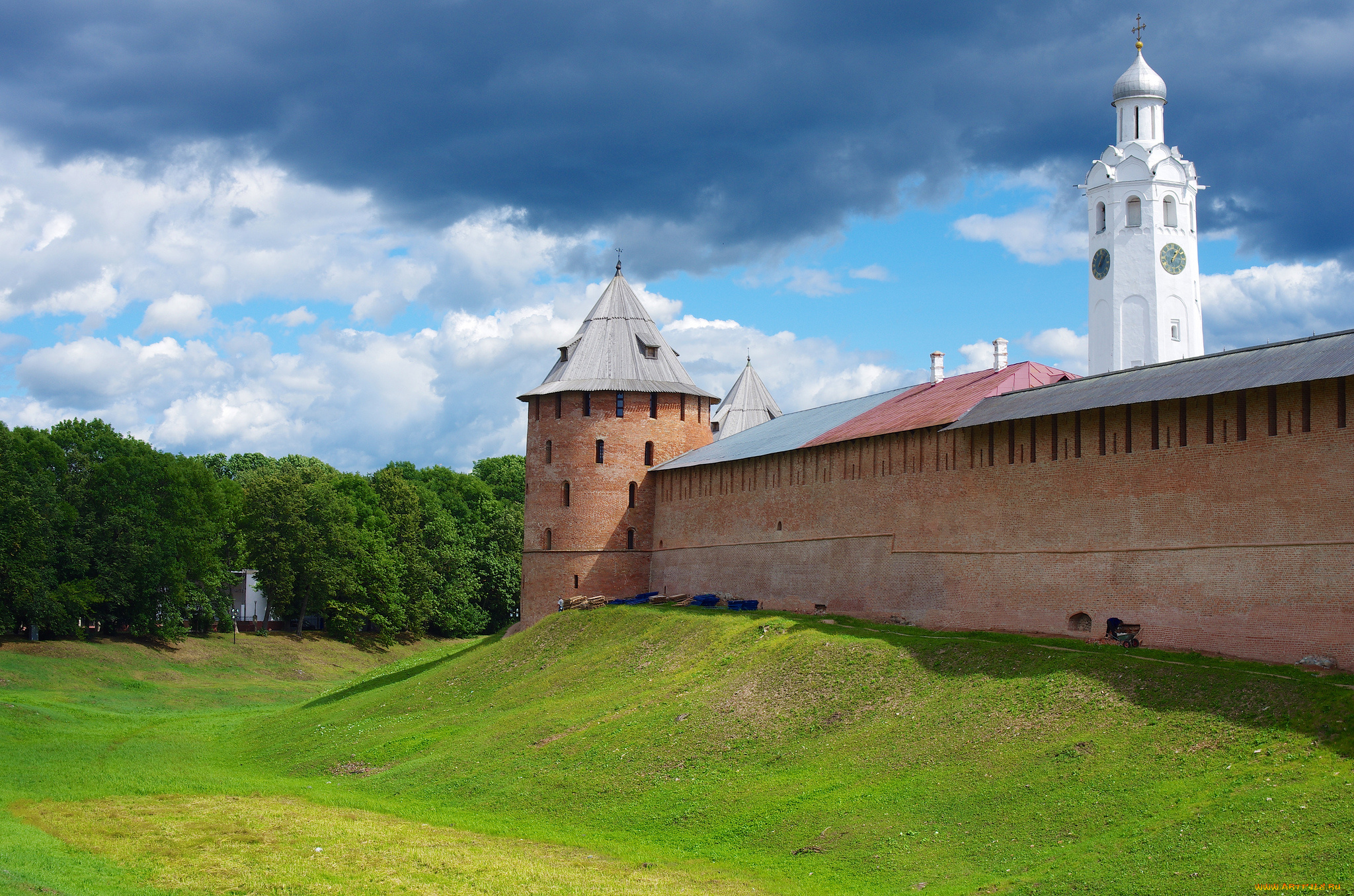 великий, новгород, города, -, исторические, , архитектурные, памятники, башни, кремль, великий, новгород