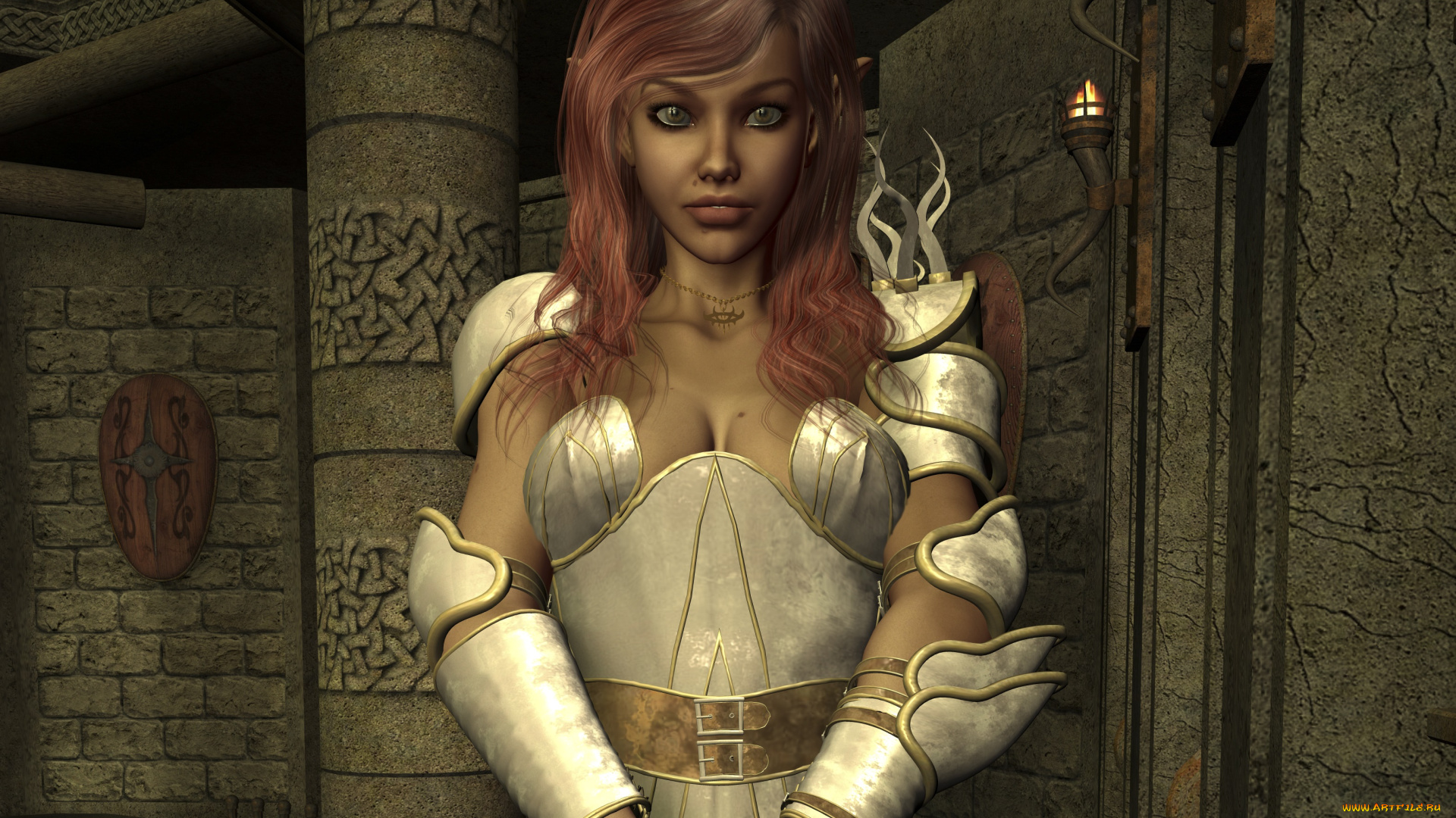 3д, графика, амазонки, , amazon, фон, взгляд, девушка