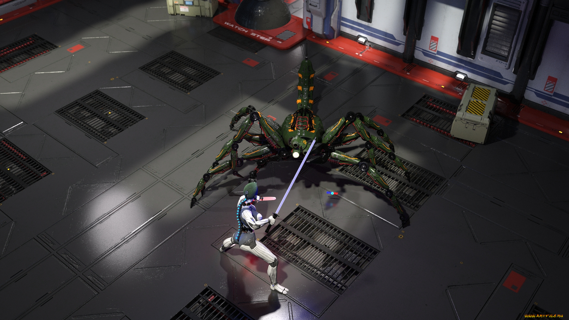 3д, графика, фантазия, , fantasy, скорпион, оружие, фон, взгляд, девушка