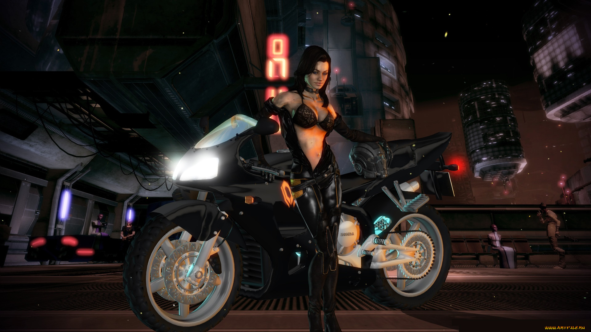 3д, графика, люди-авто, мото, , people-, car, , , moto, взгляд, девушка, фон