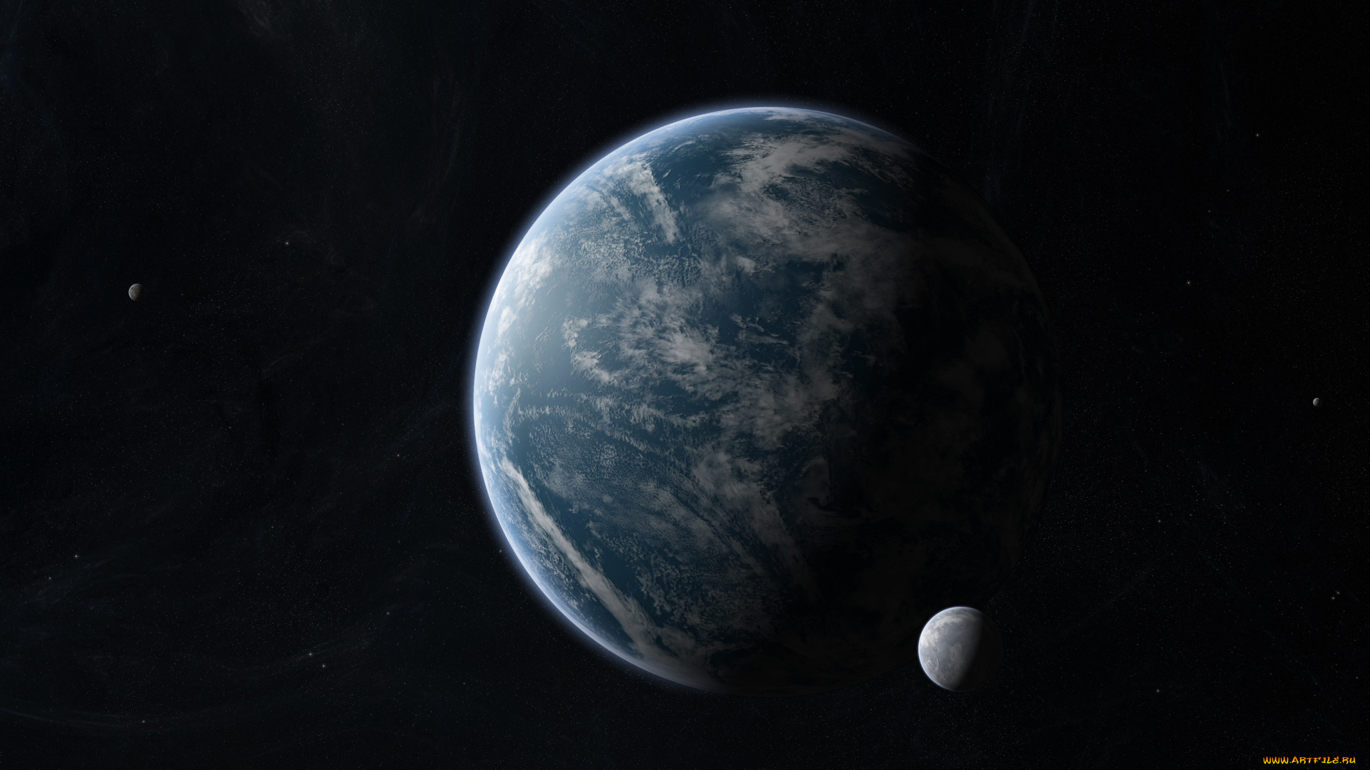 космос, арт, планеты, звезды, вселенная, галактика