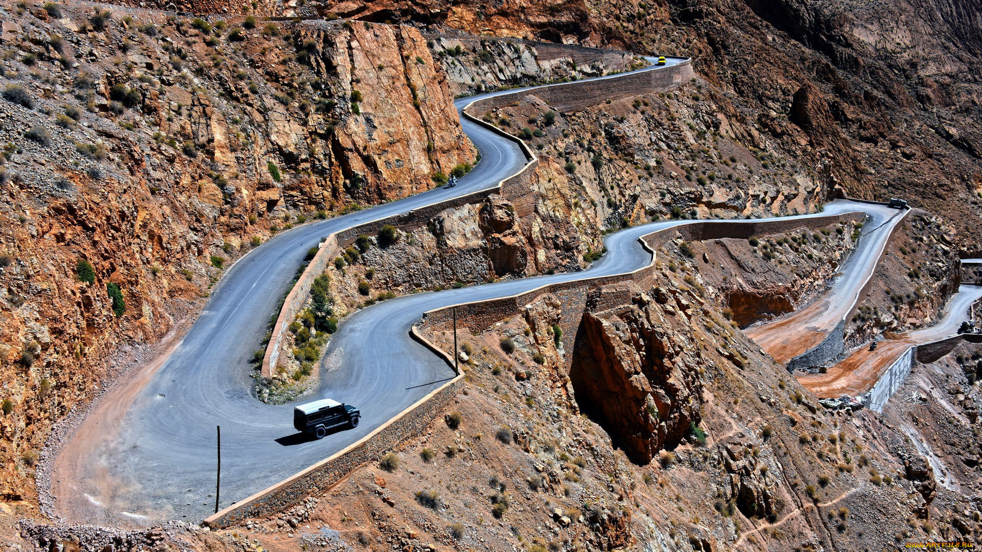 природа, дороги, горы, серпантин