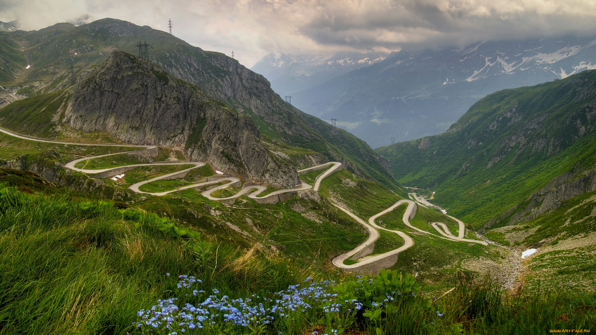 природа, дороги, серпантин