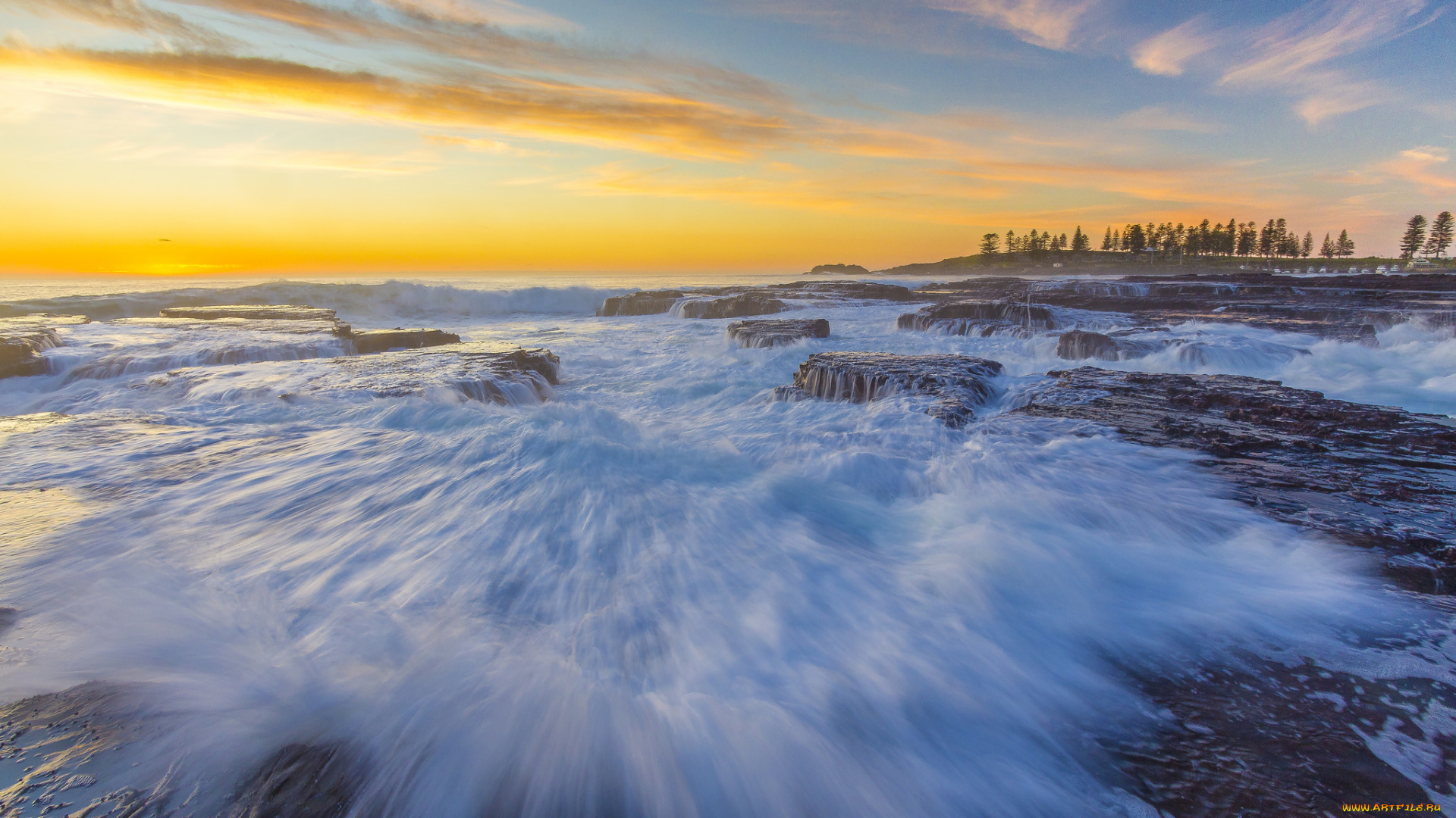 природа, побережье, простор