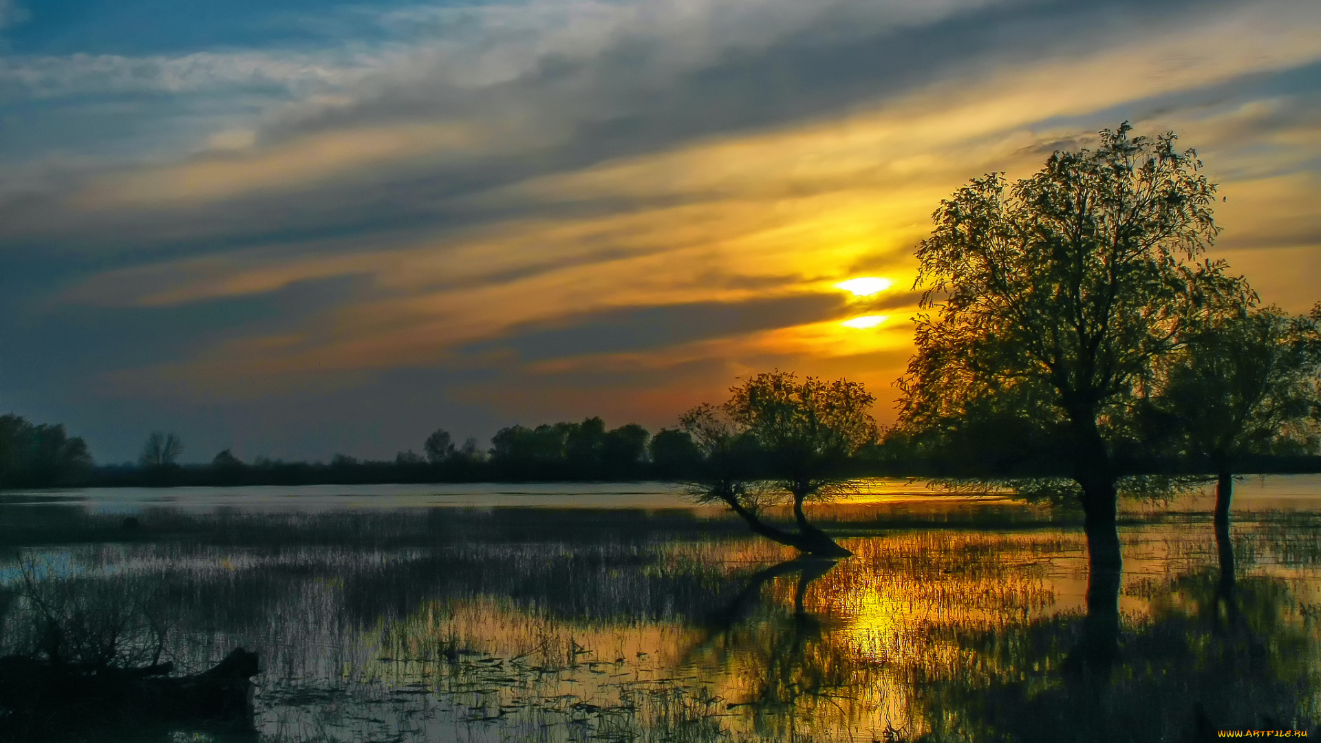 природа, восходы, закаты, река, вечер, волга