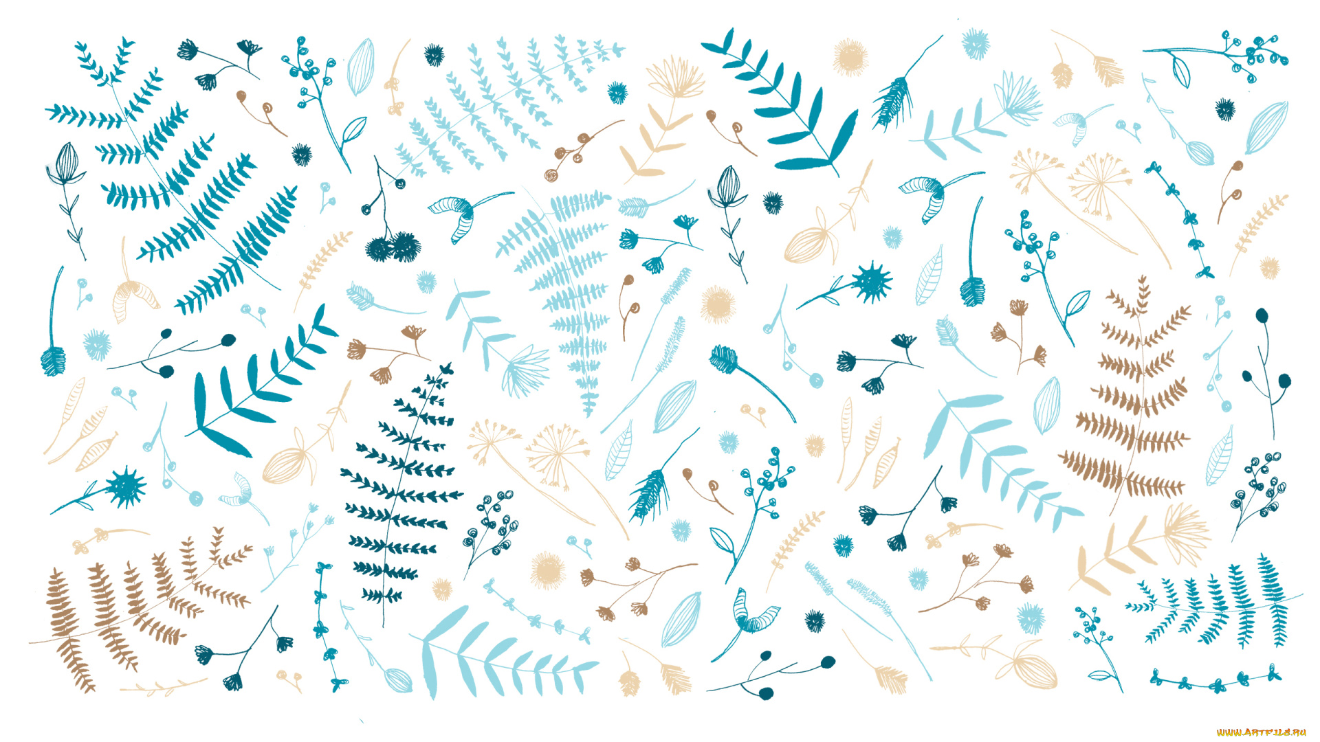 векторная, графика, природа, , nature, nathalie, ouederni, листики, designed, by, веточки