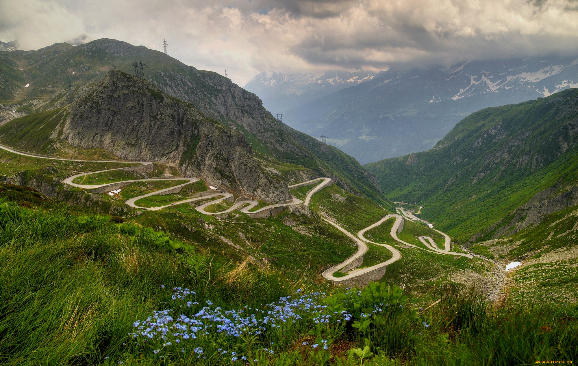 природа, дороги, серпантин