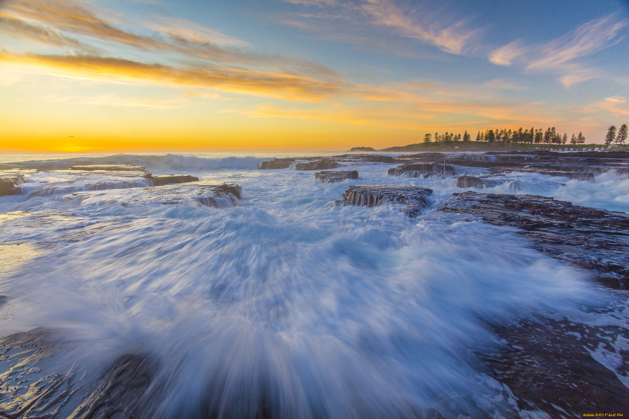 природа, побережье, простор