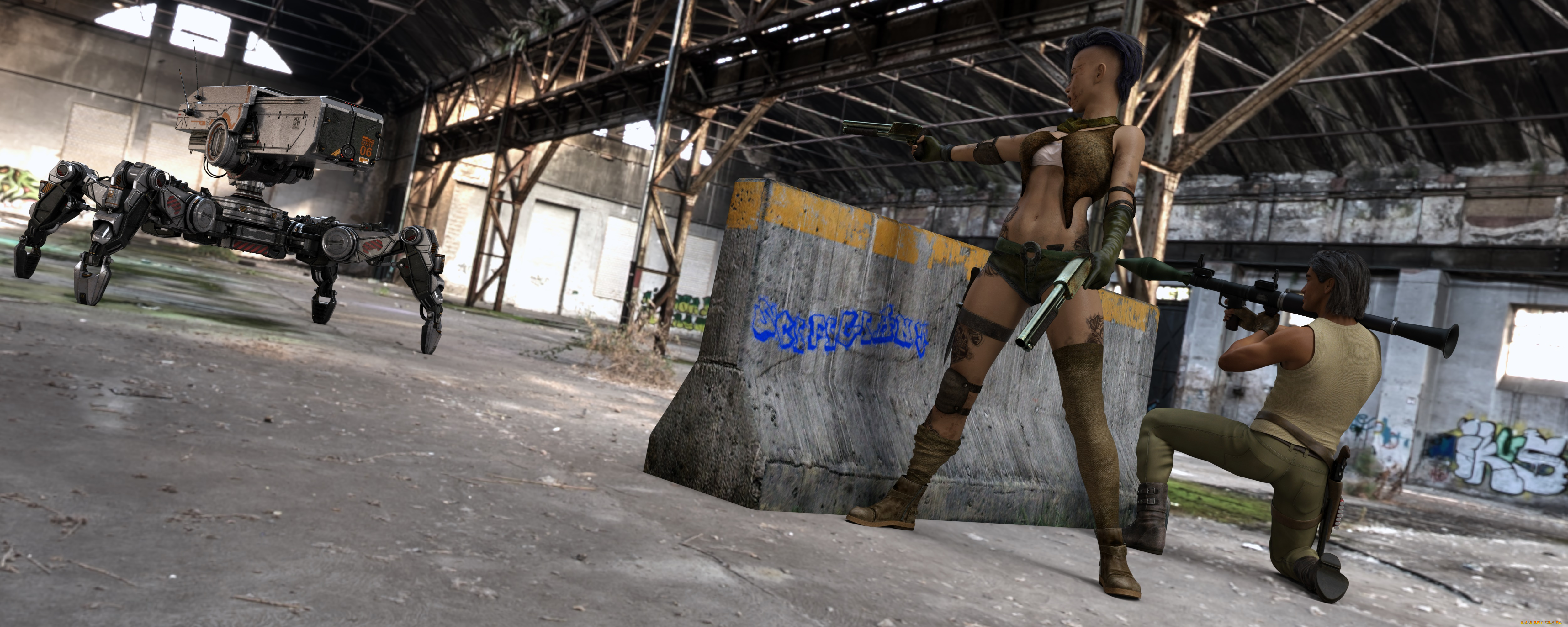 3д, графика, фантазия, , fantasy, фон, девушка, взгляд, оружие