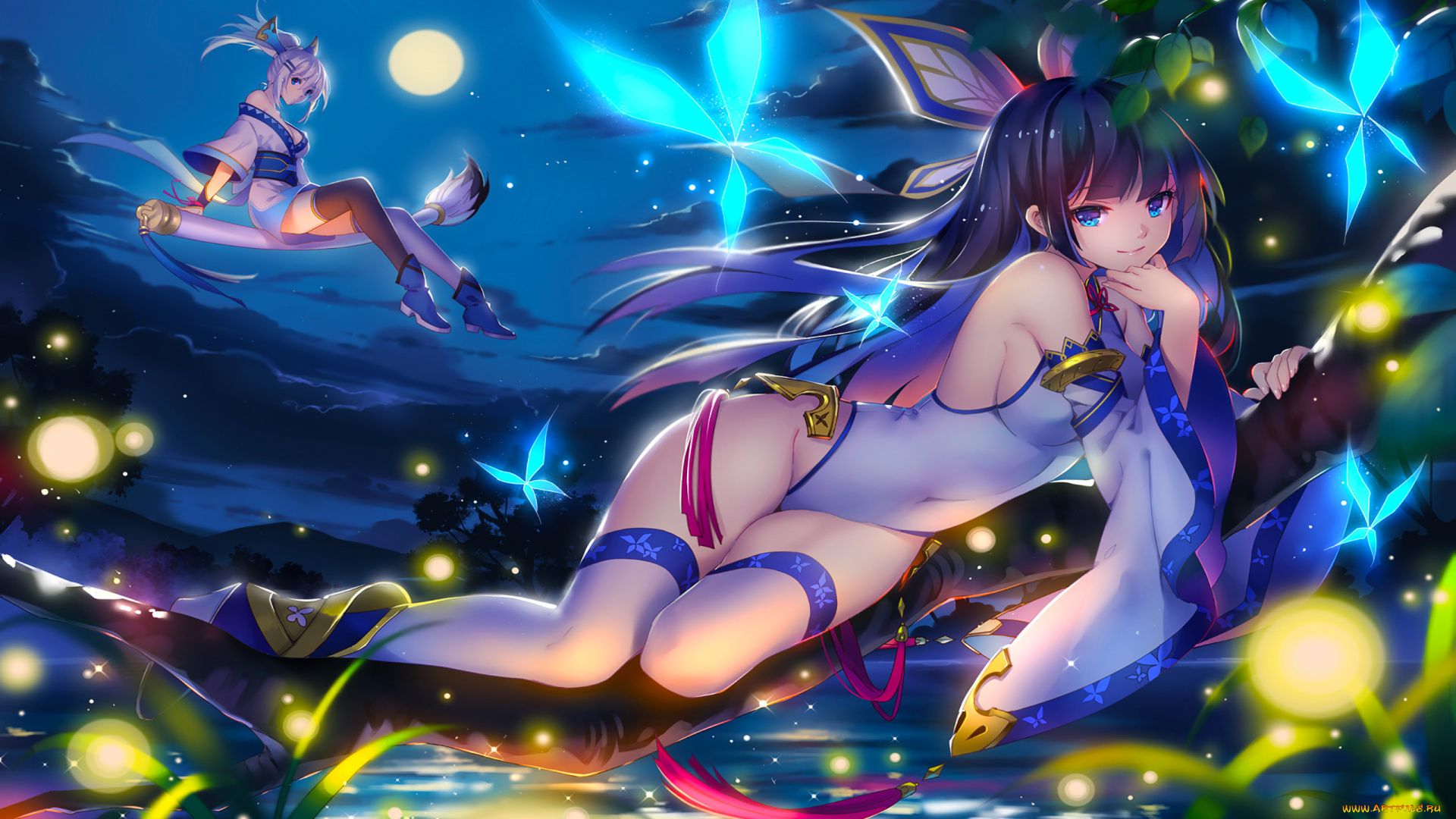 аниме, магия, , колдовство, , halloween, фон, взгляд, девушка