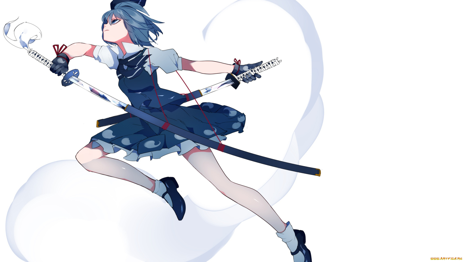 аниме, touhou, взгляд, девушка, фон