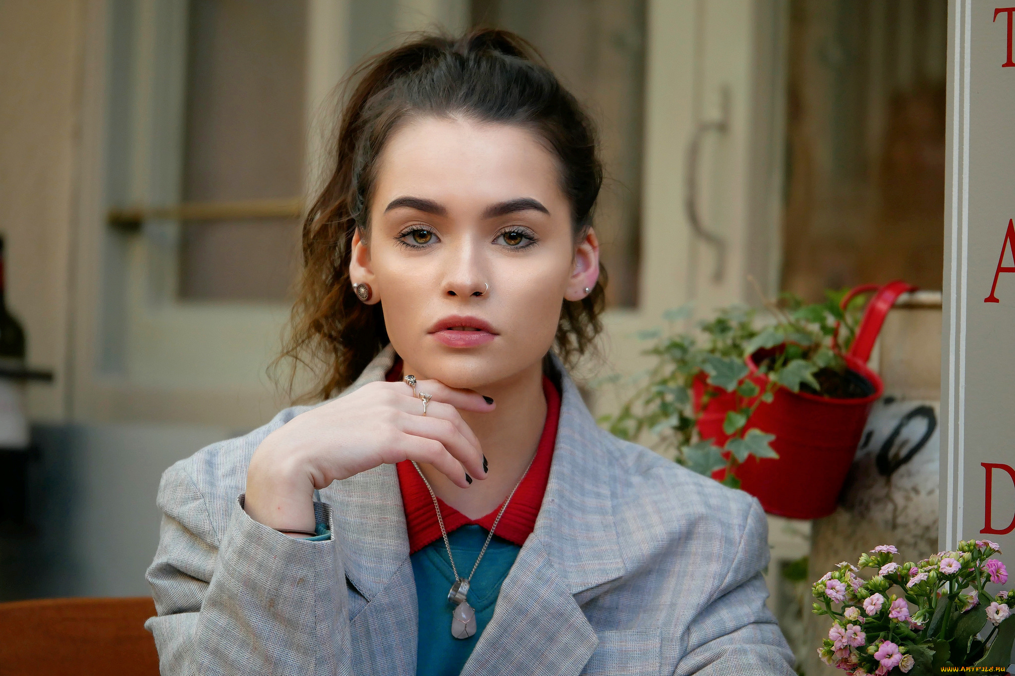 девушки, -unsort, , брюнетки, темноволосые, взгляд, лицо