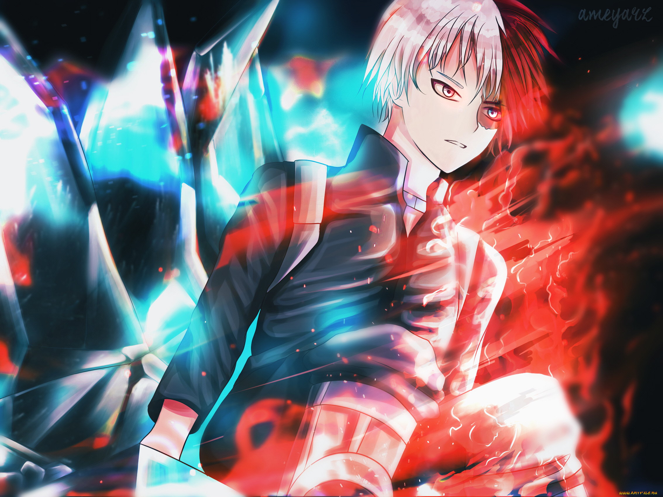 аниме, boku, no, hero, academia, тодороки, шото