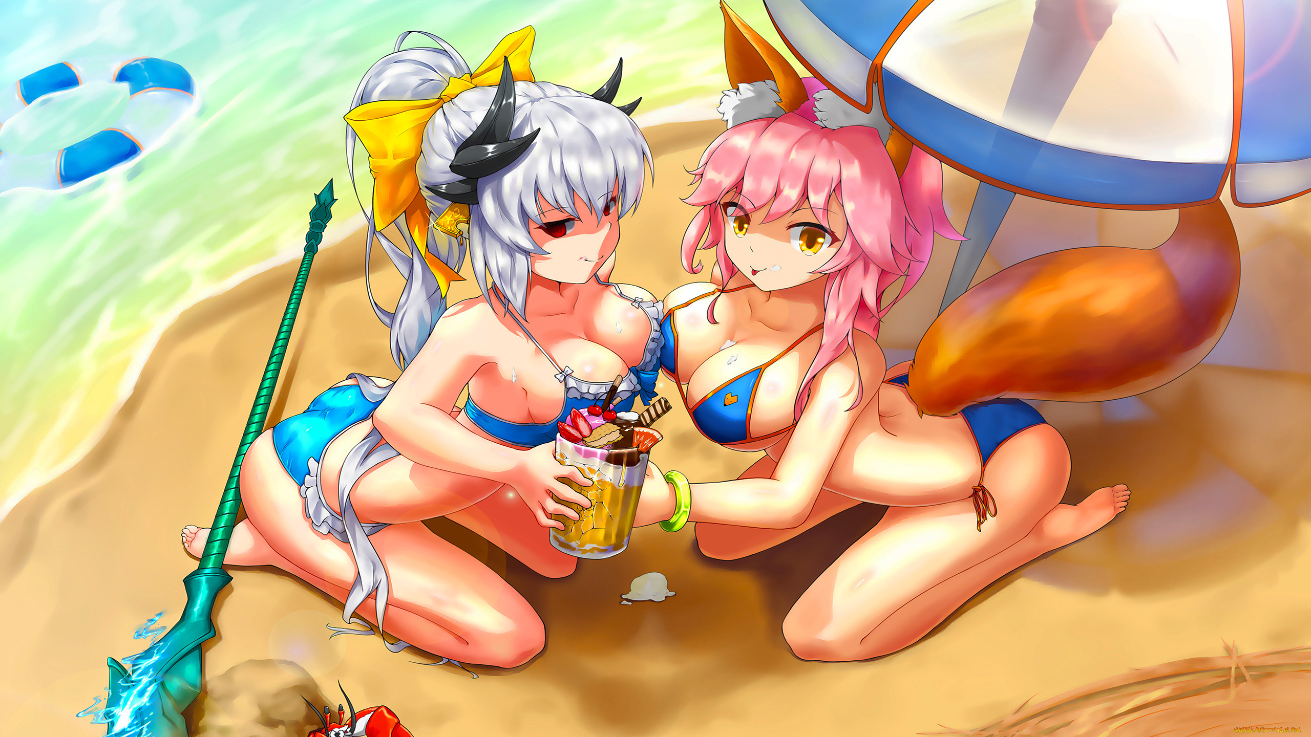 аниме, fate, stay, night, фон, взгляд, девушки