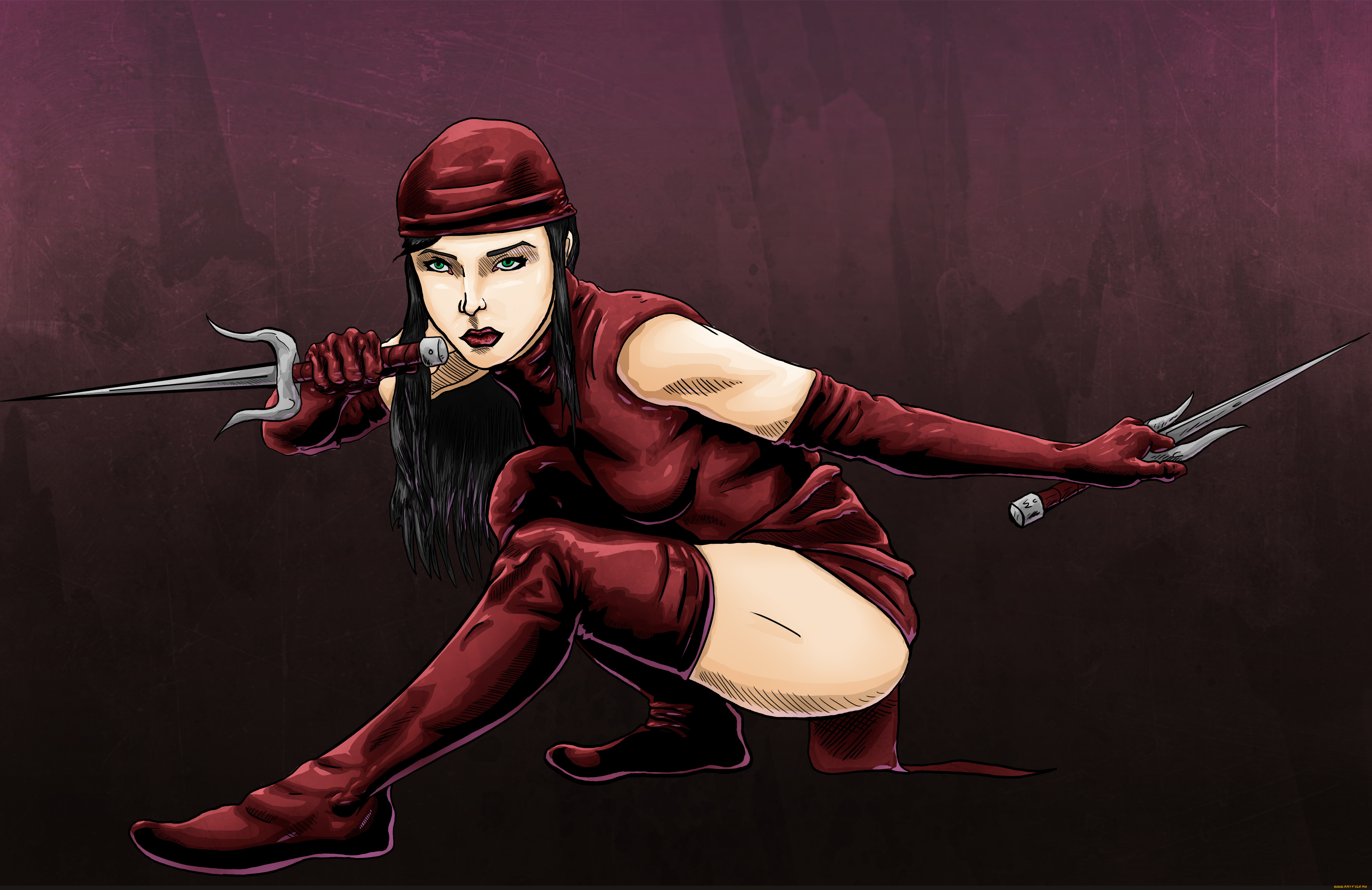 рисованное, комиксы, взгляд, фон, девушка, униформа