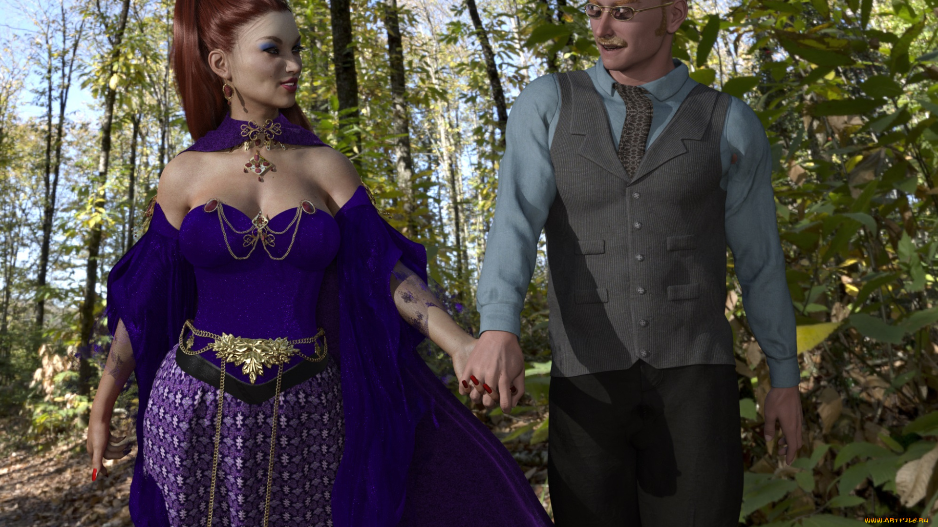 3д, графика, романтика, , romantics, фон, взгляд, девушка