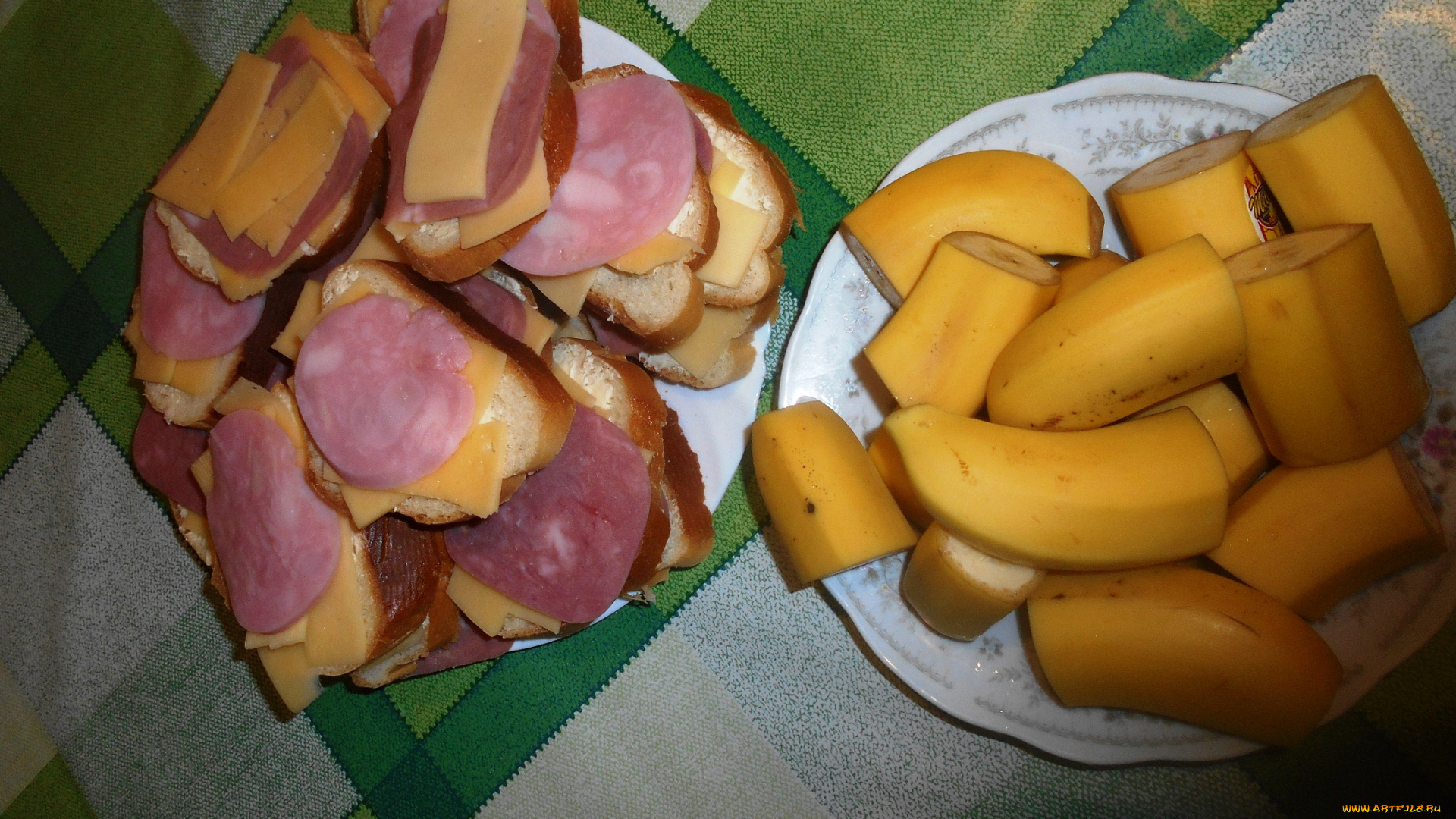 еда, бутерброды, , гамбургеры, , канапе, колбаса, хлеб, бананы, сыр