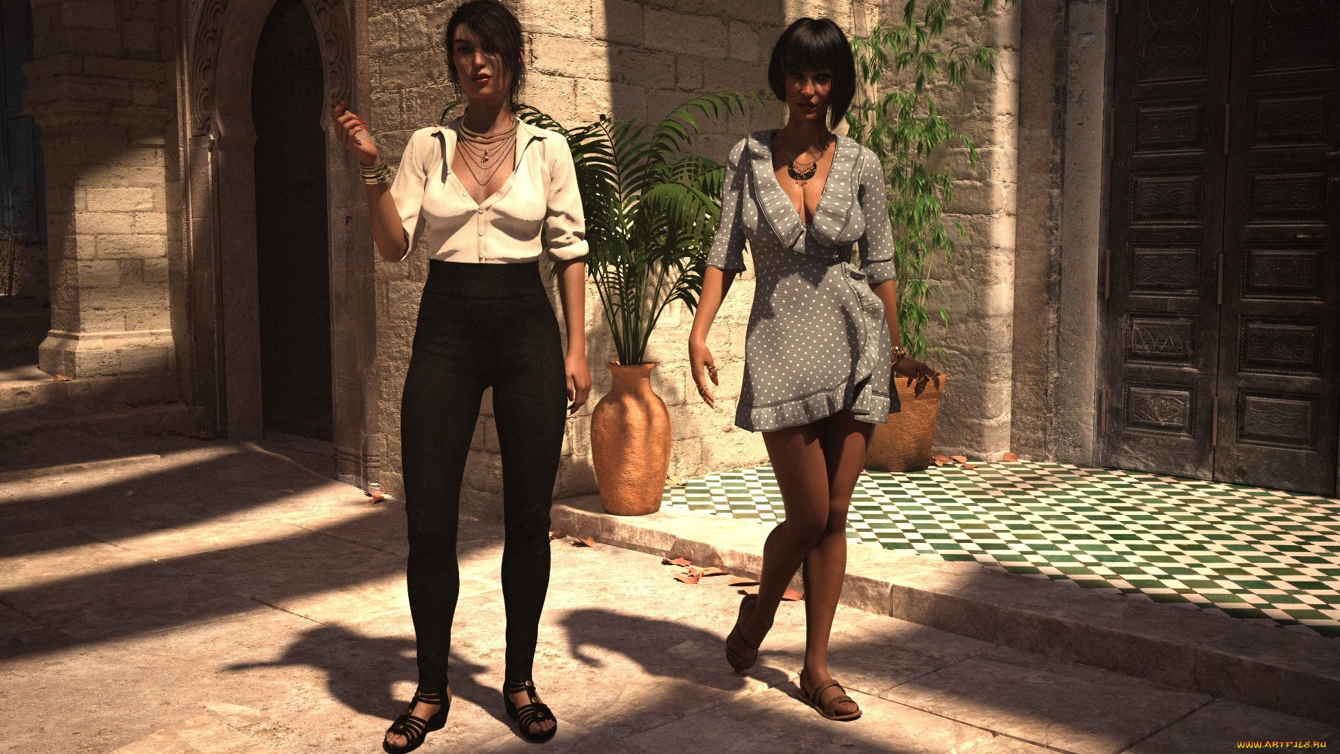 3д, графика, люди, , people, фон, взгляд, девушки