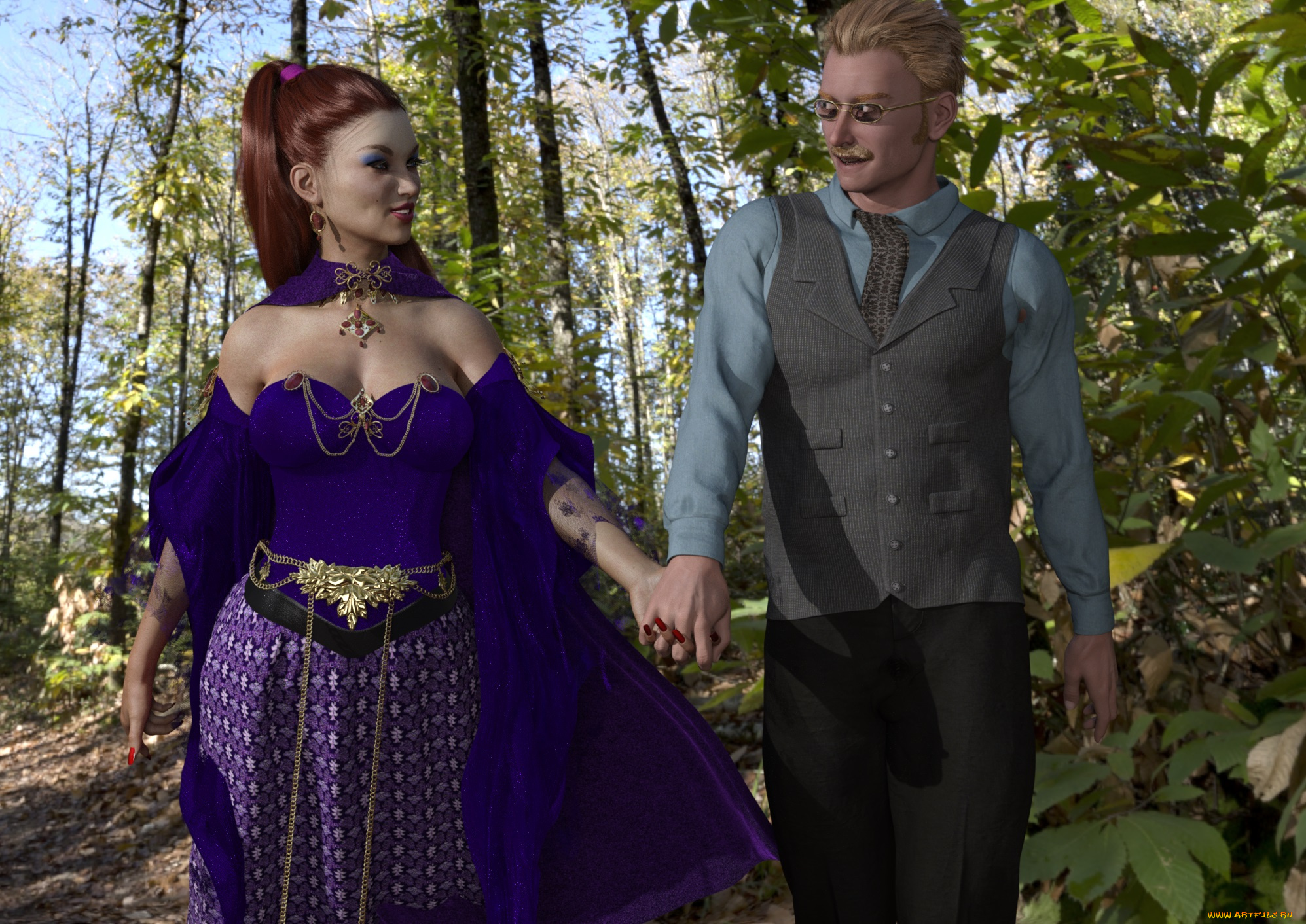 3д, графика, романтика, , romantics, фон, взгляд, девушка