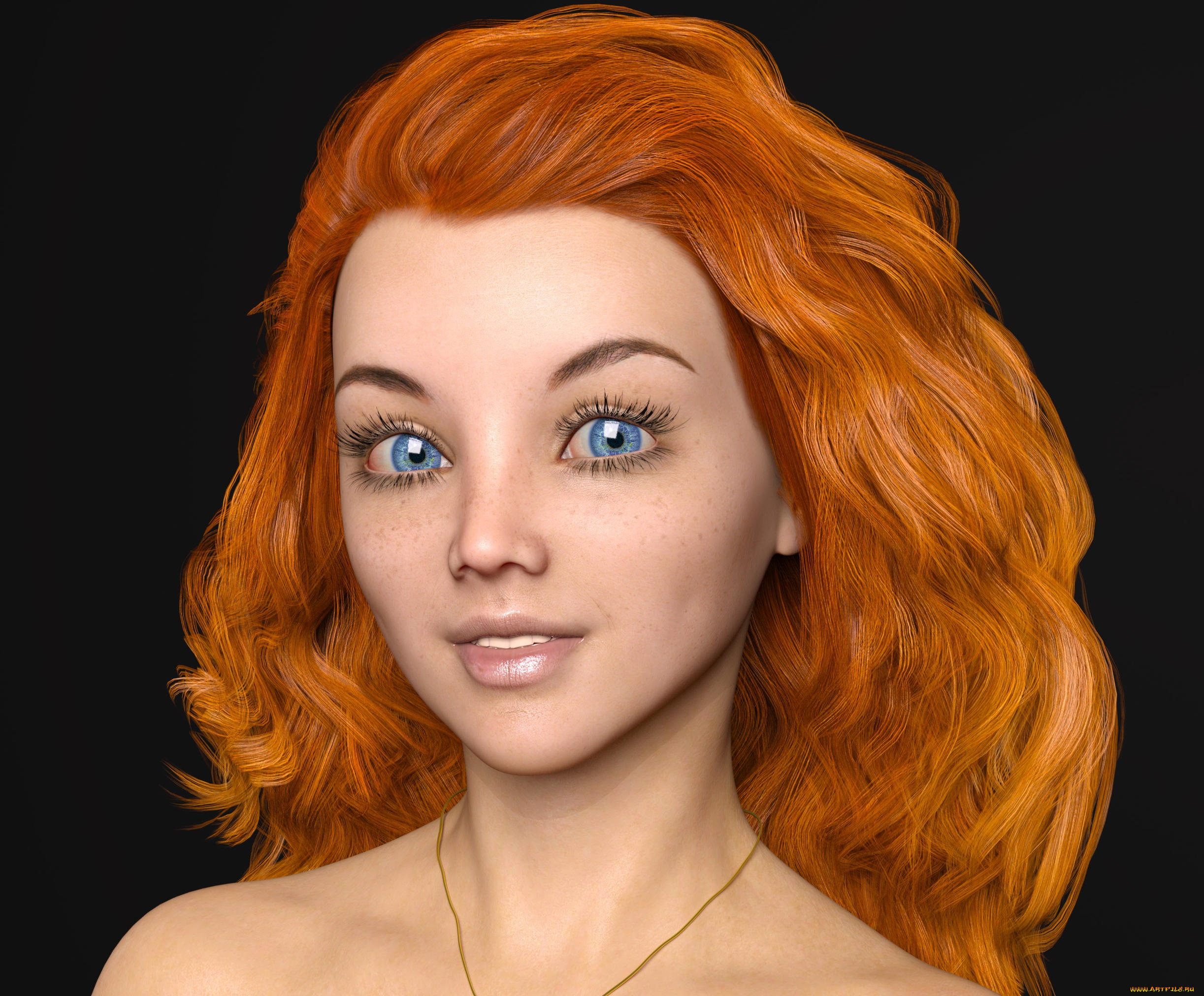 3д, графика, портрет, , portraits, фон, взгляд, девушка