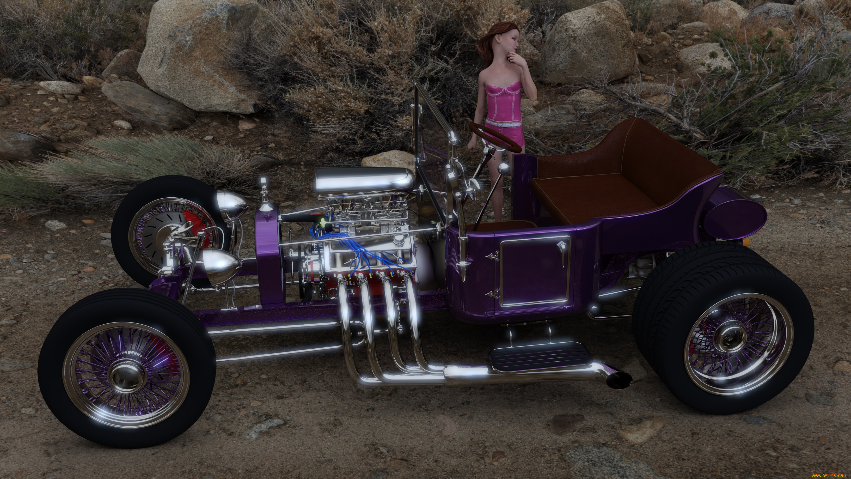 3д, графика, люди-авто, мото, , people-, car, , , moto, взгляд, девушка, автомобиль, фон