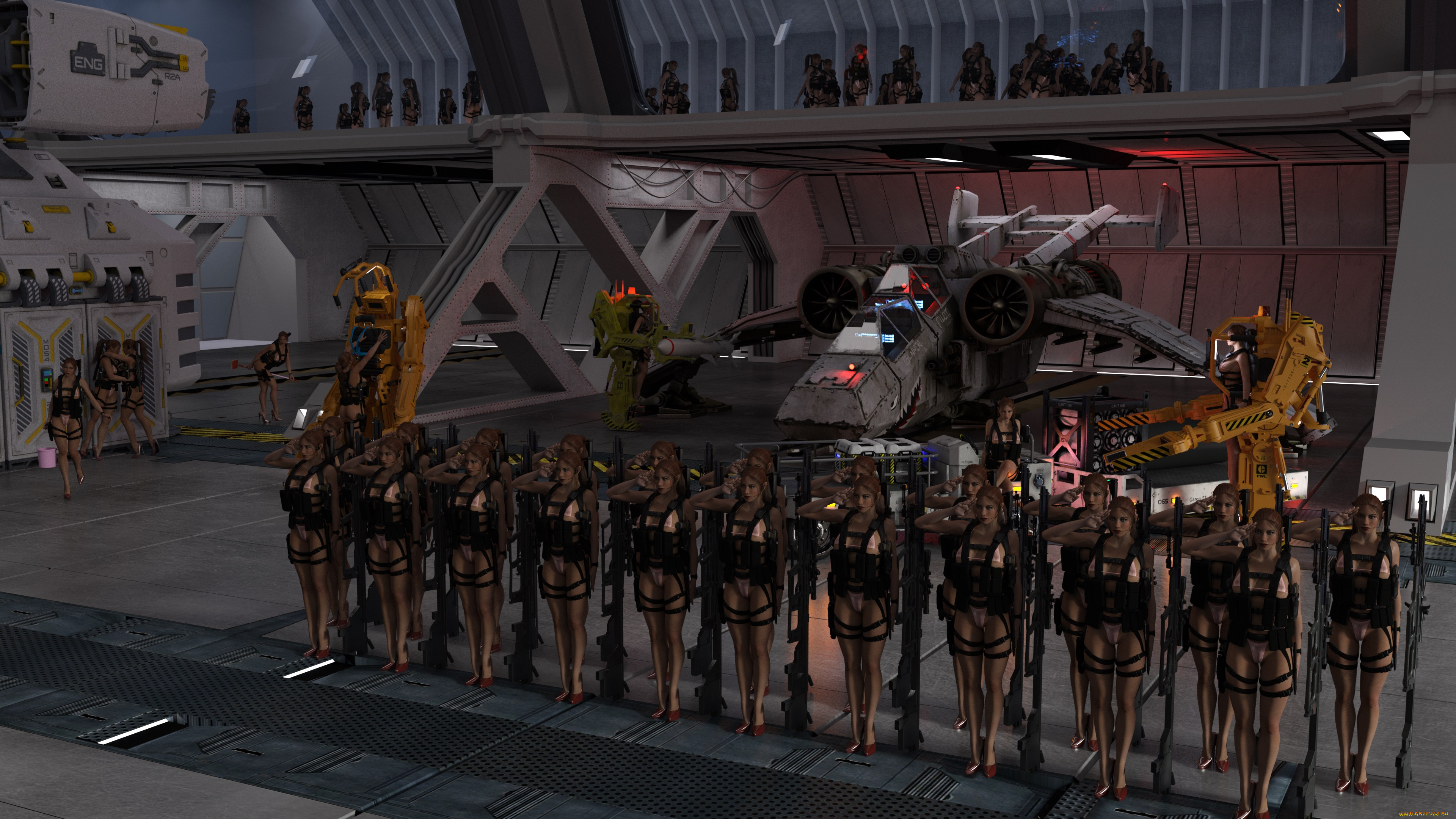 3д, графика, фантазия, , fantasy, девушки, взгляд, фон