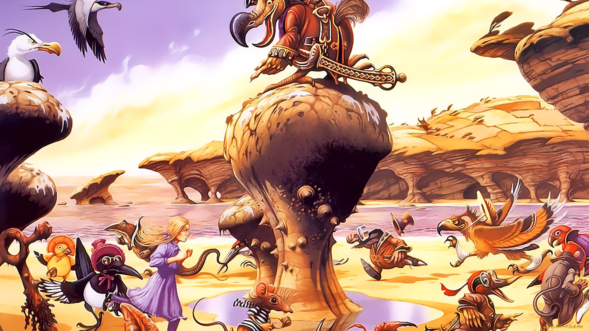 календари, фэнтези, девочка, птица, calendar, 2020