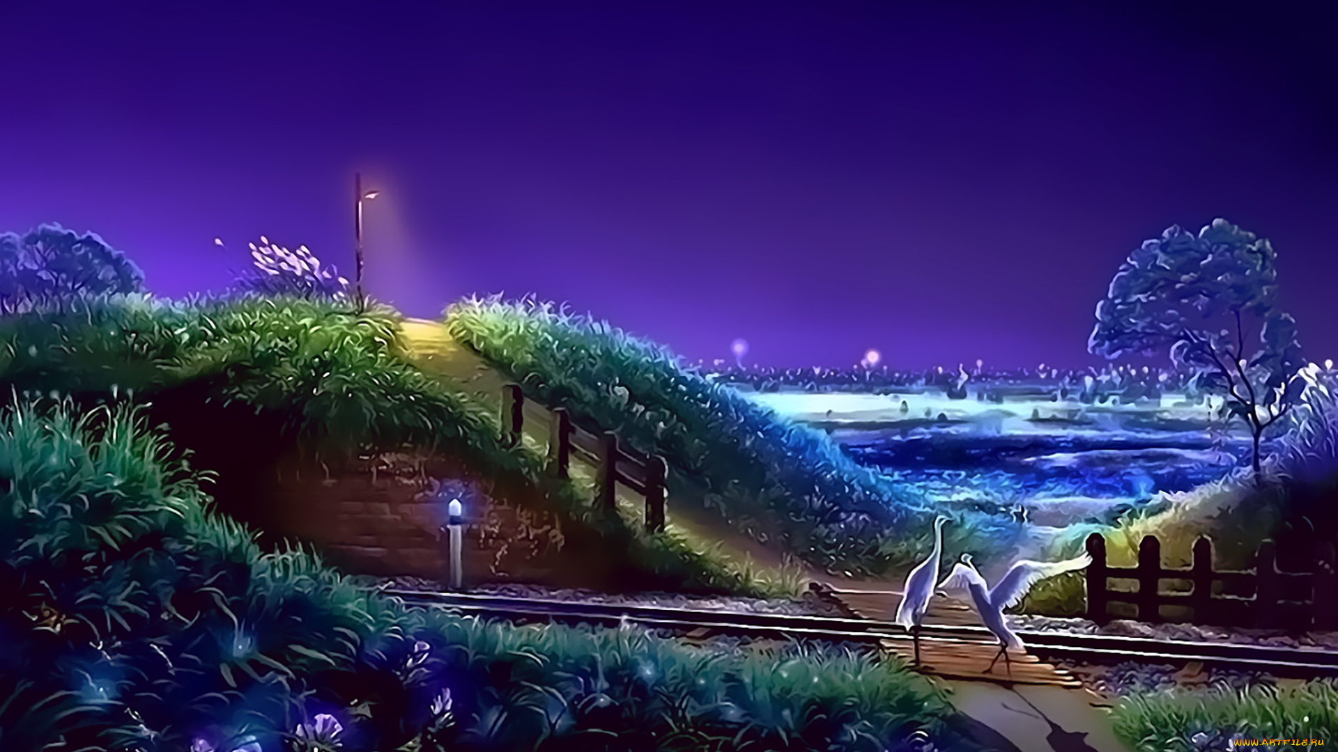 календари, фэнтези, птица, дорога, природа, растение, ночь, calendar, 2020