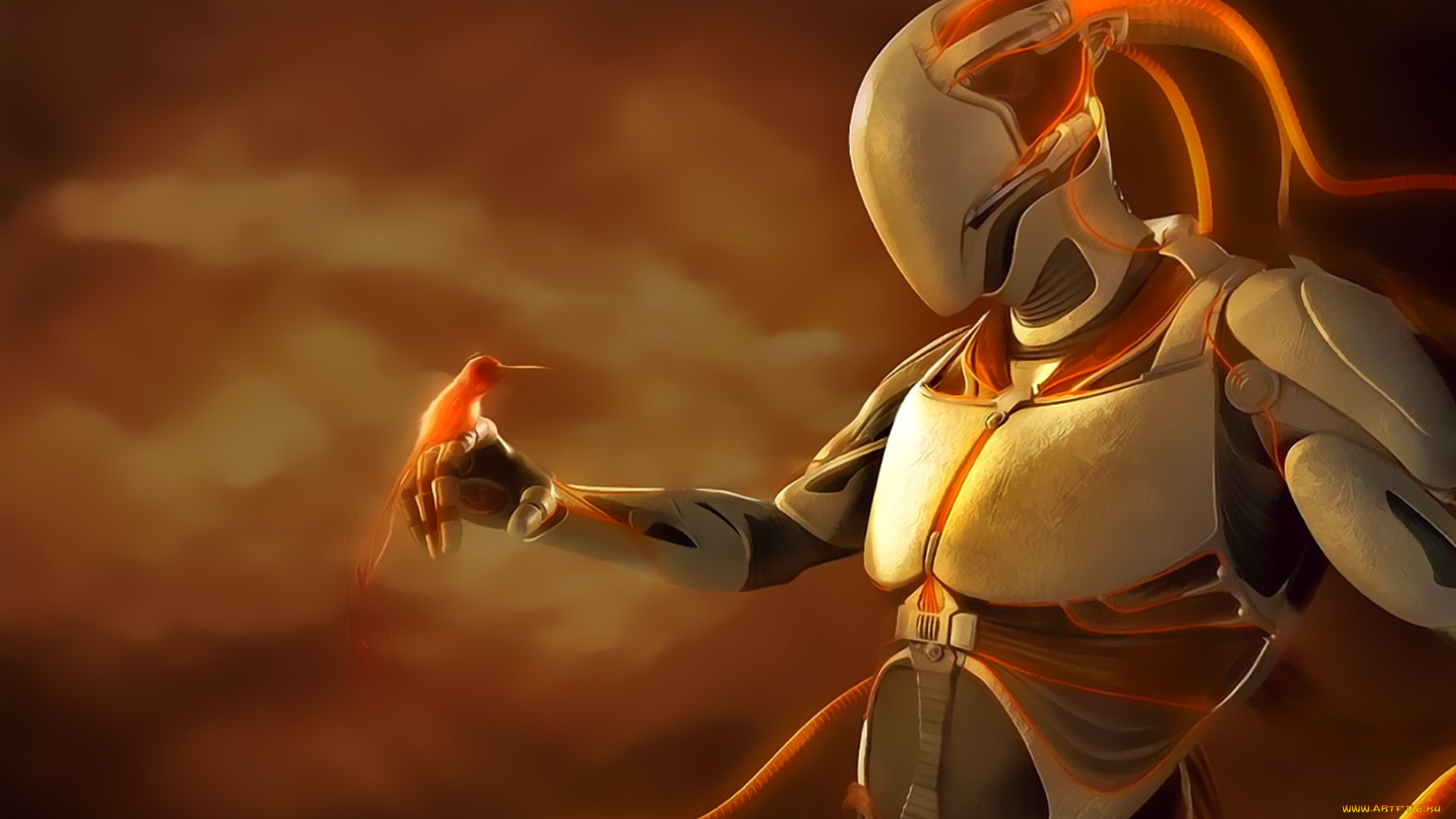 календари, фэнтези, птица, робот, calendar, 2020