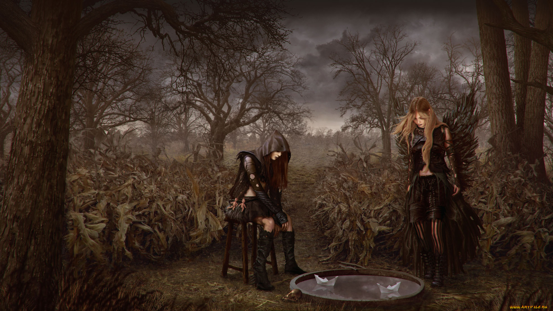 tormentum, -, dark, sorrow, видео, игры, девушки, фон, униформа, кораблик, вода