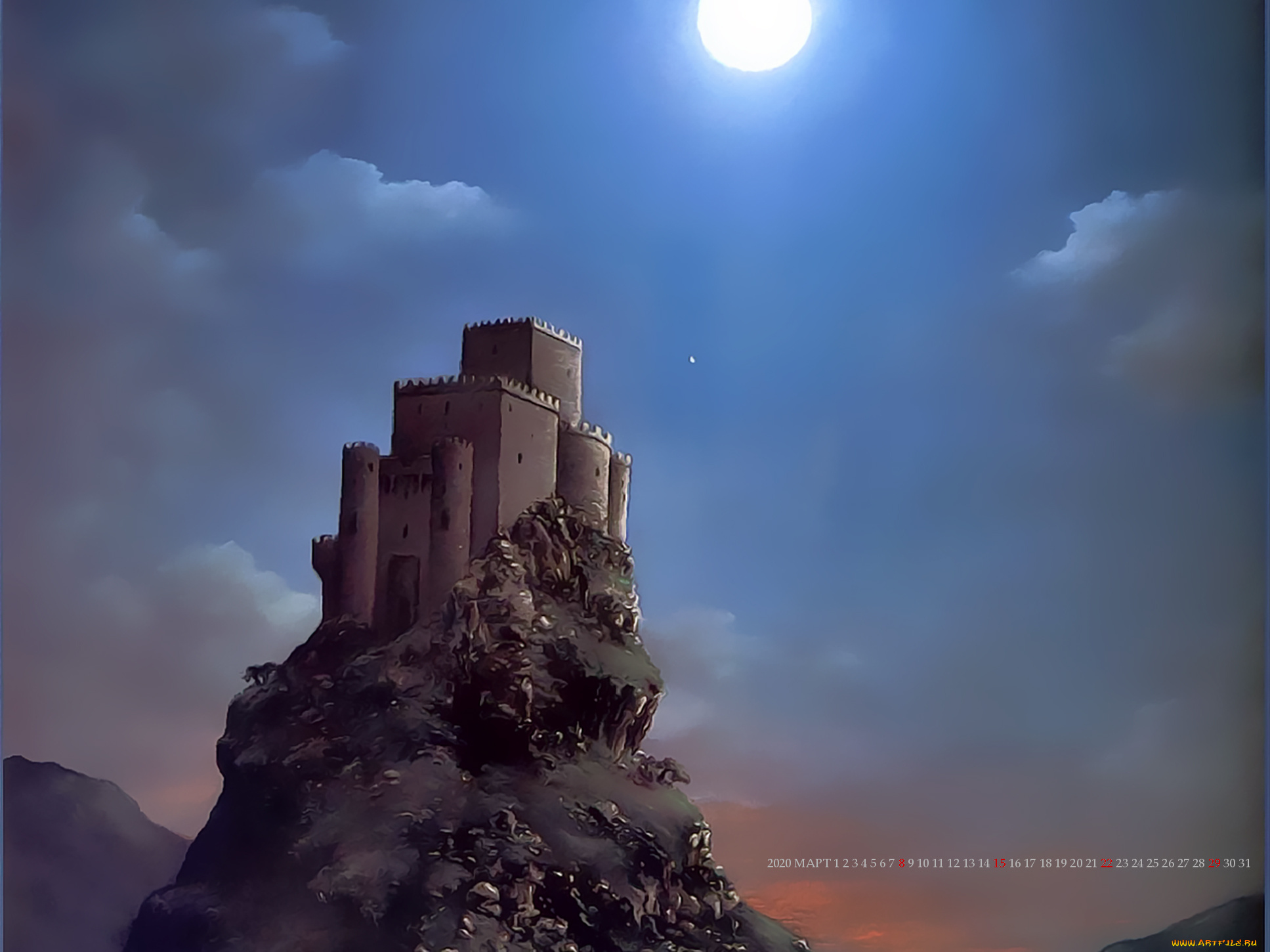 календари, фэнтези, крепость, дворец, архитектура, calendar, 2020