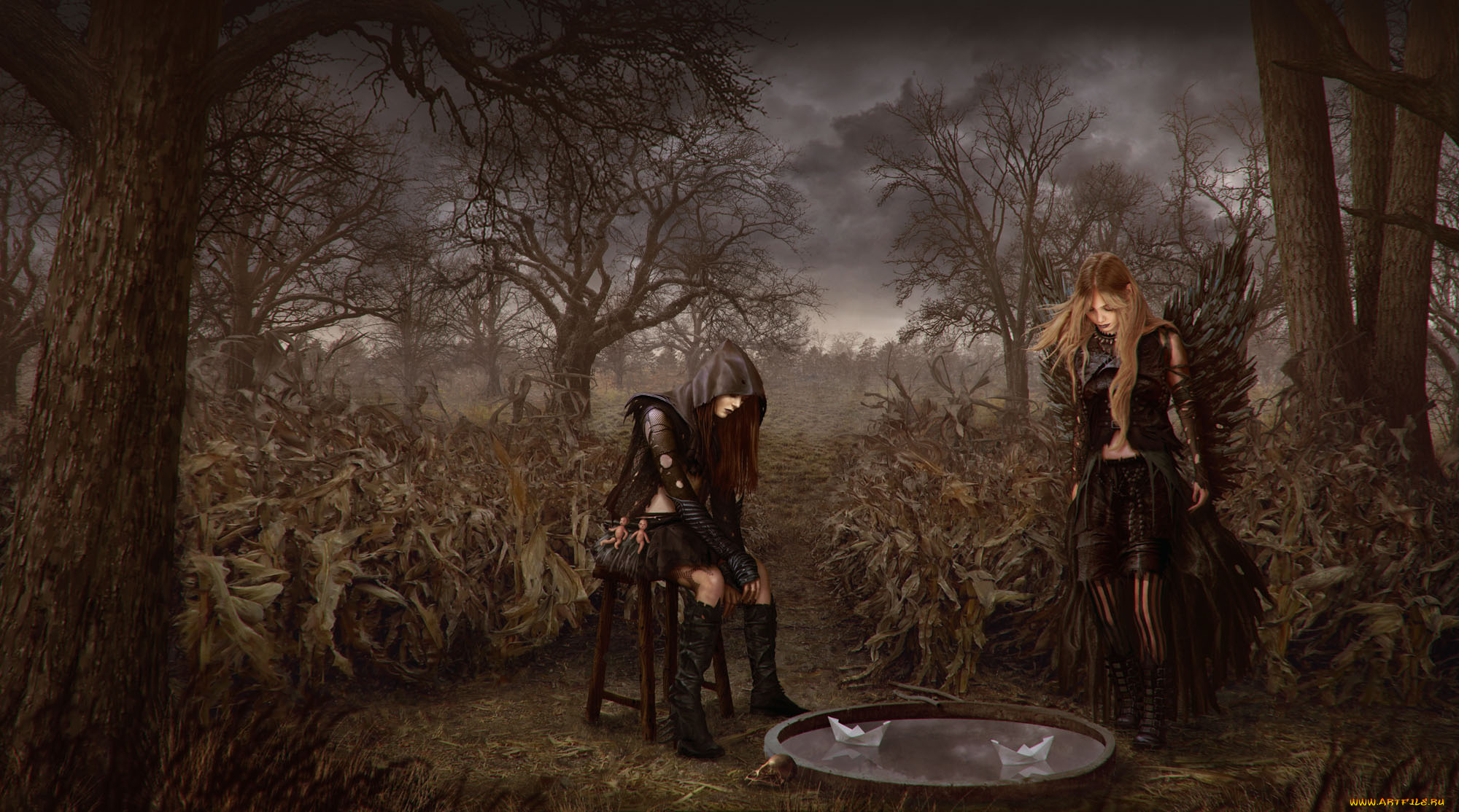 tormentum, -, dark, sorrow, видео, игры, девушки, фон, униформа, кораблик, вода