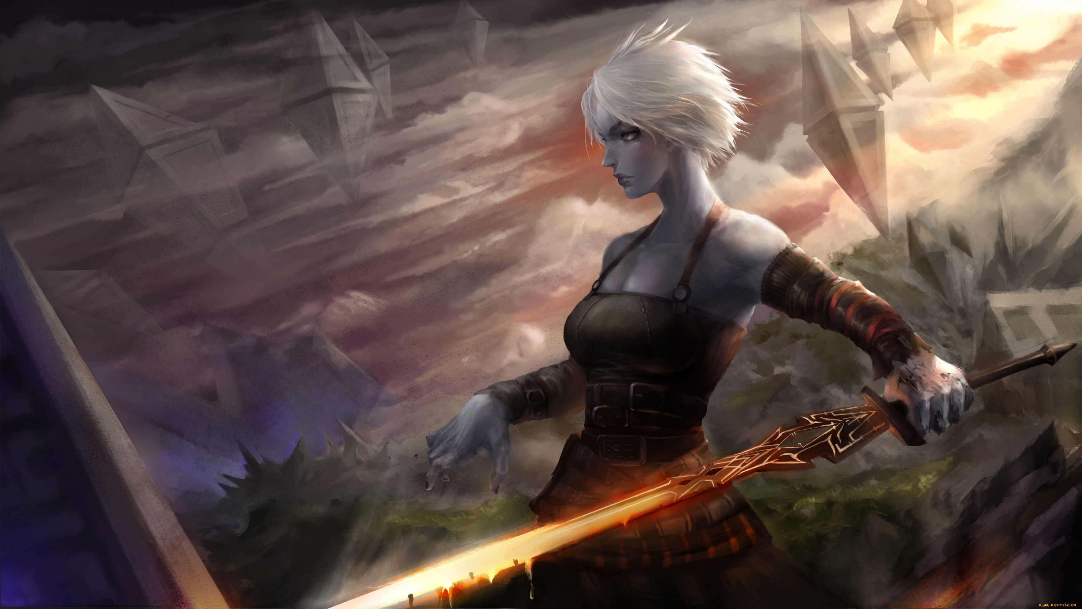 magic, , the, gathering, zendikar, видео, игры, , the, gathering, -, zendikar, девушка, фон, меч