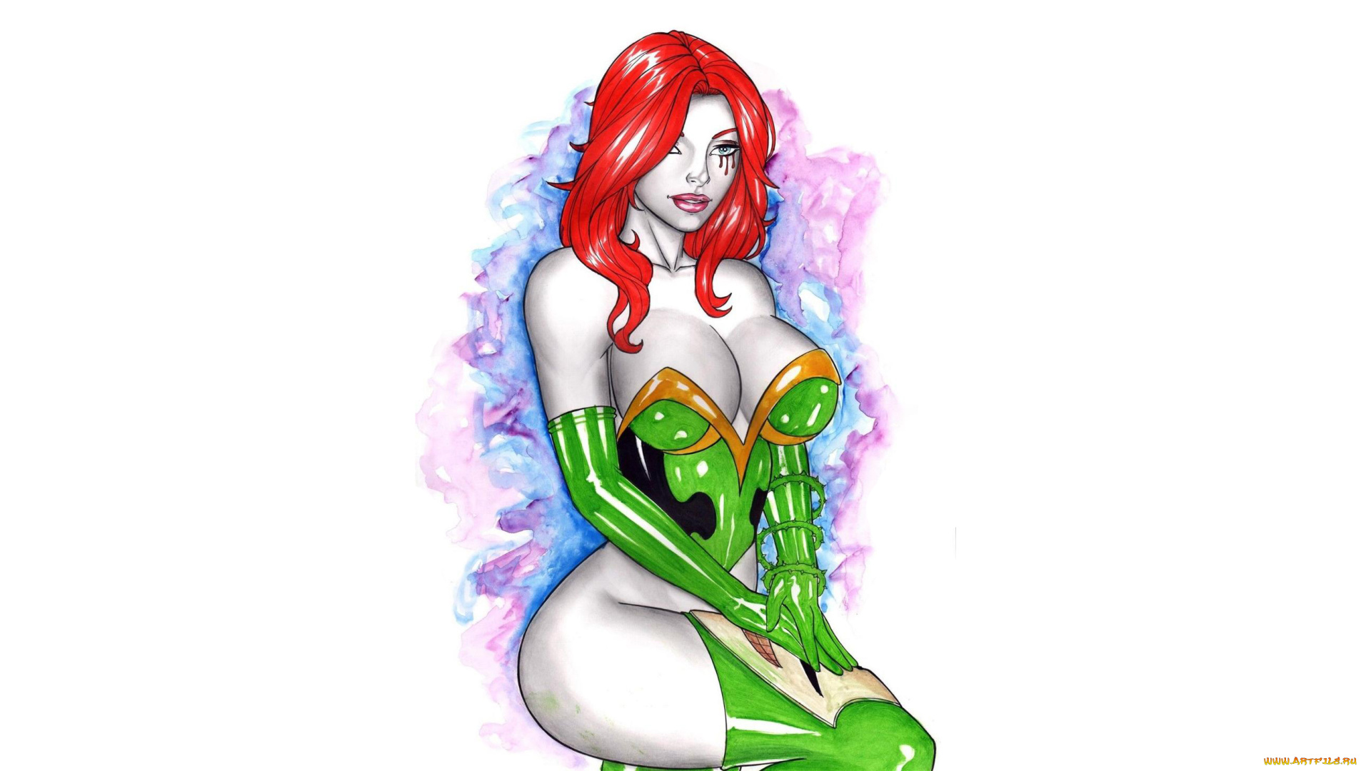 рисованное, elberty, oliveira, девушка, фон, униформа