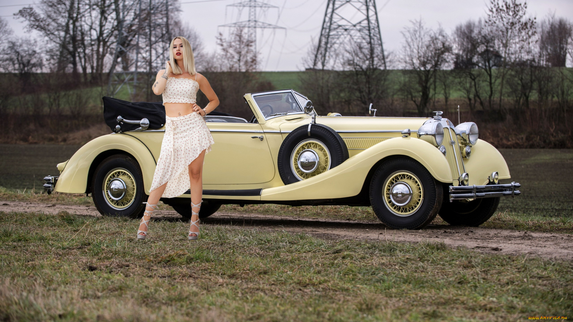 1936, horch, 853, sports, cabriolet, автомобили, -авто, с, девушками, 1936, horch, 853, sports, cabriolet