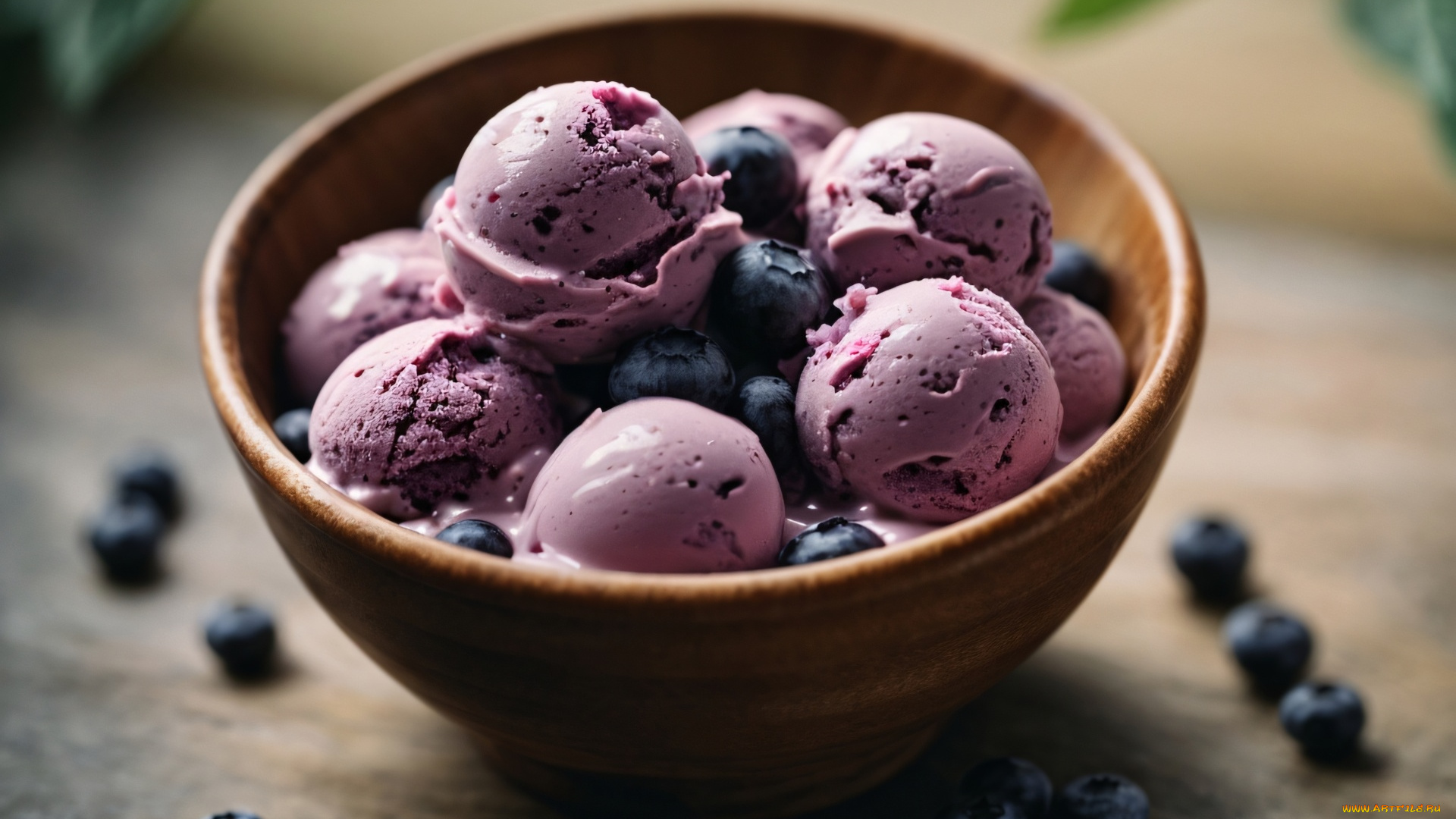 3д, графика, еда-, food, ягоды, мороженое, черника