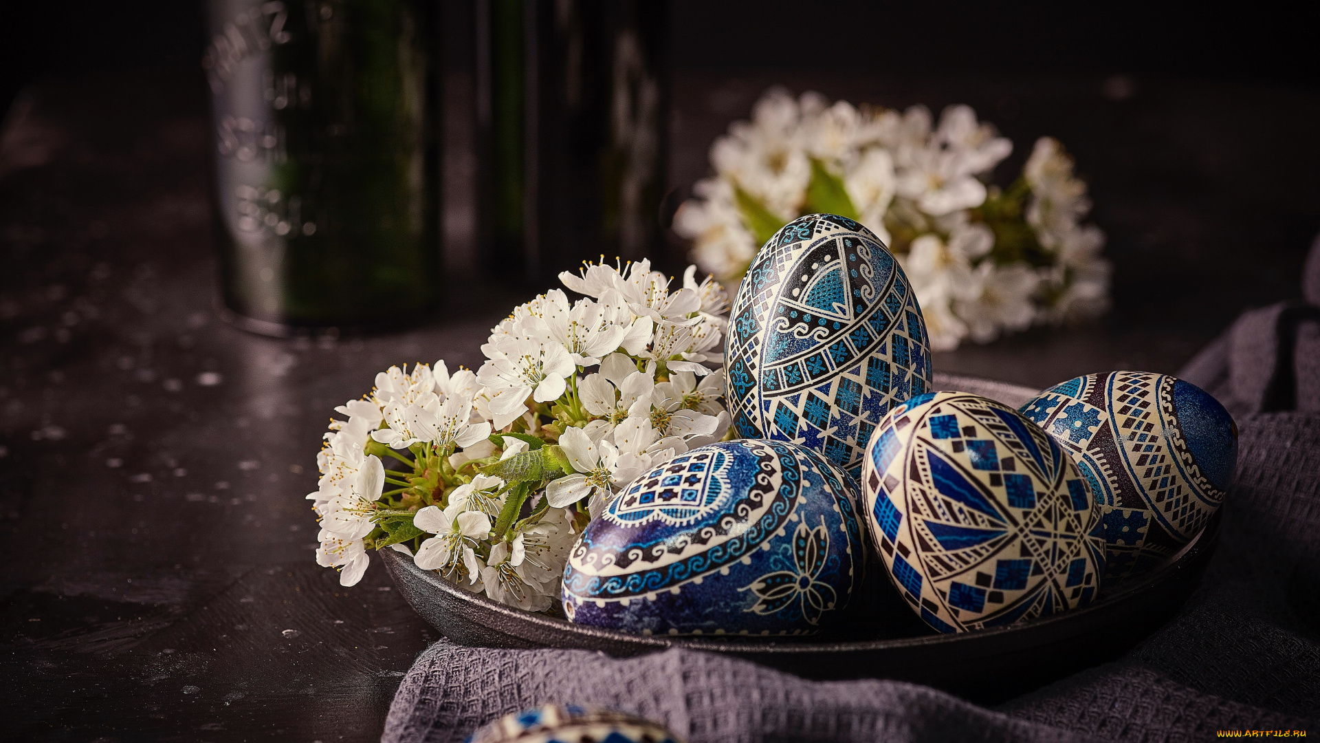 праздничные, пасха, яйца, цветы