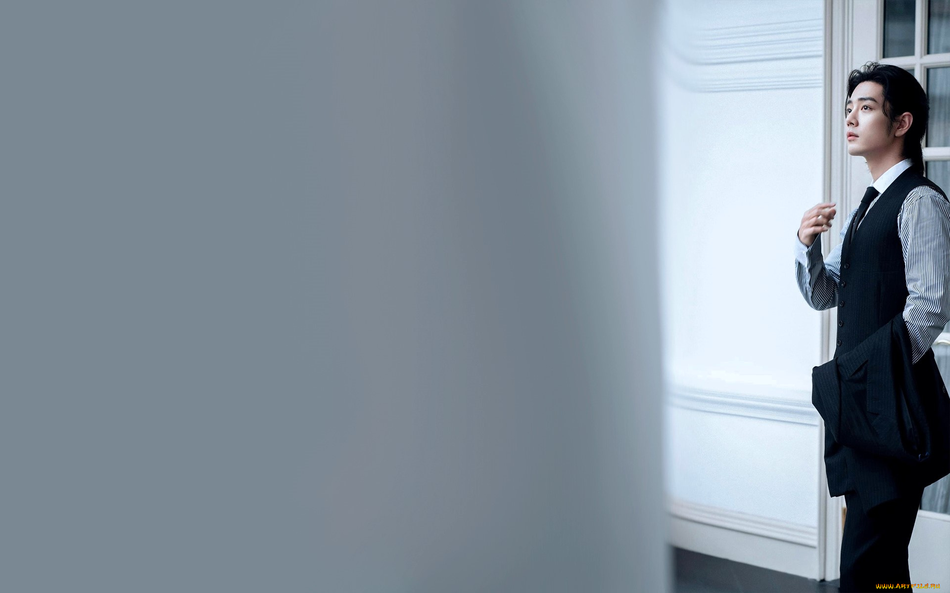 мужчины, xiao, zhan, актер, костюм, здание