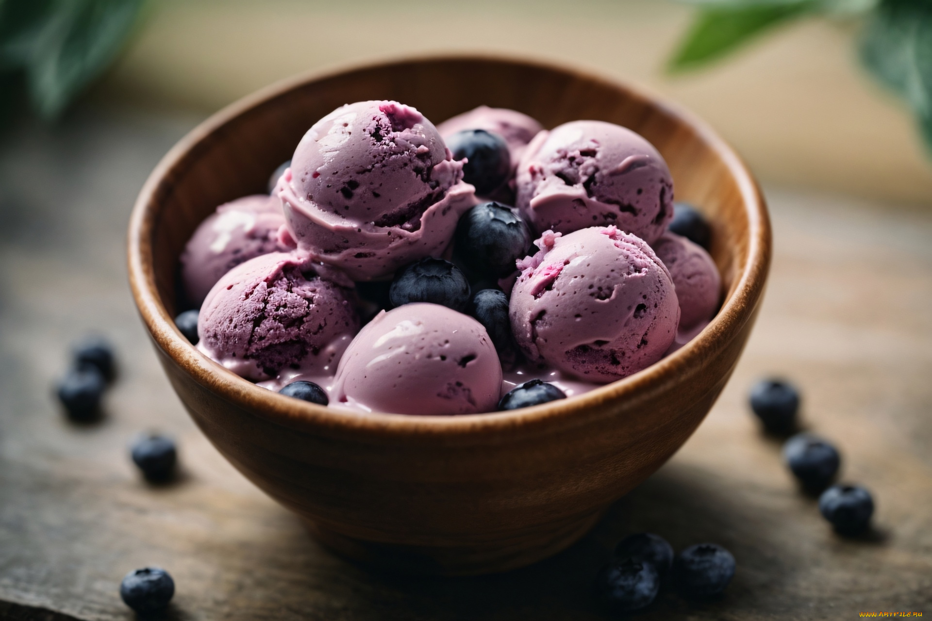 3д, графика, еда-, food, ягоды, мороженое, черника