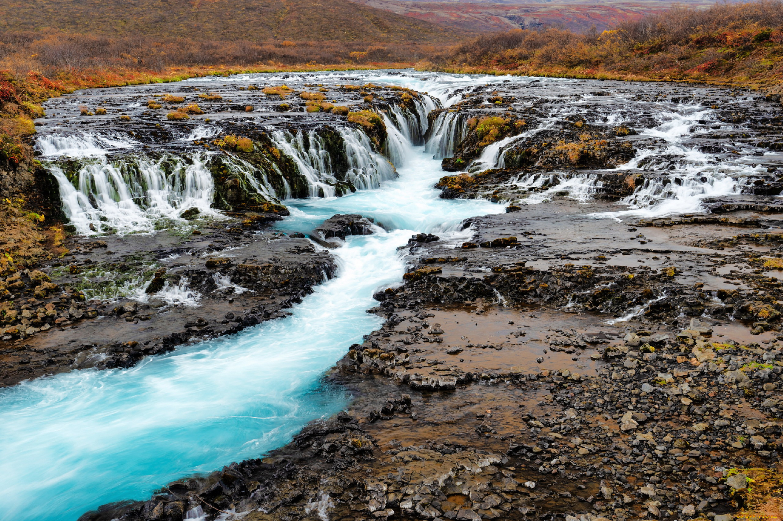 bruafoss, waterfalls, iceland, природа, водопады, bruafoss, waterfalls
