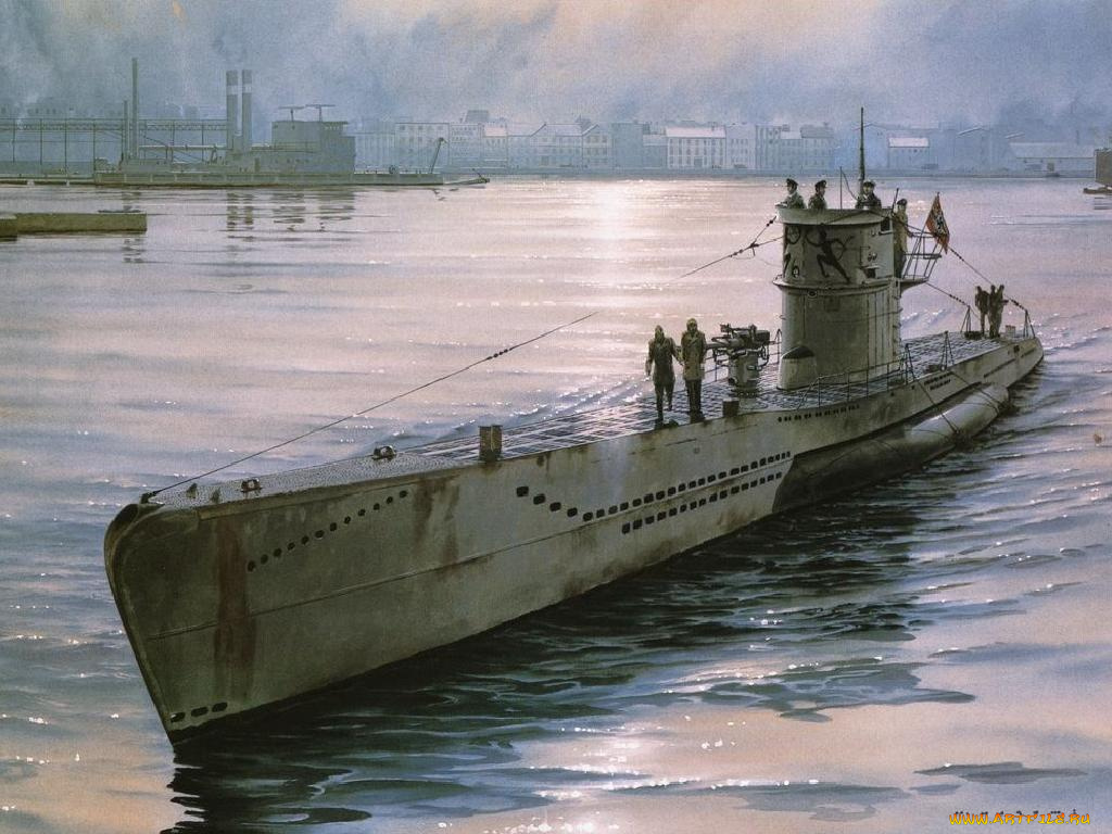 корабли, рисованные